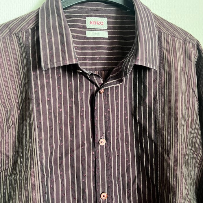 Chemise à rayures Kenzo violet, homme T44 - Photo 2