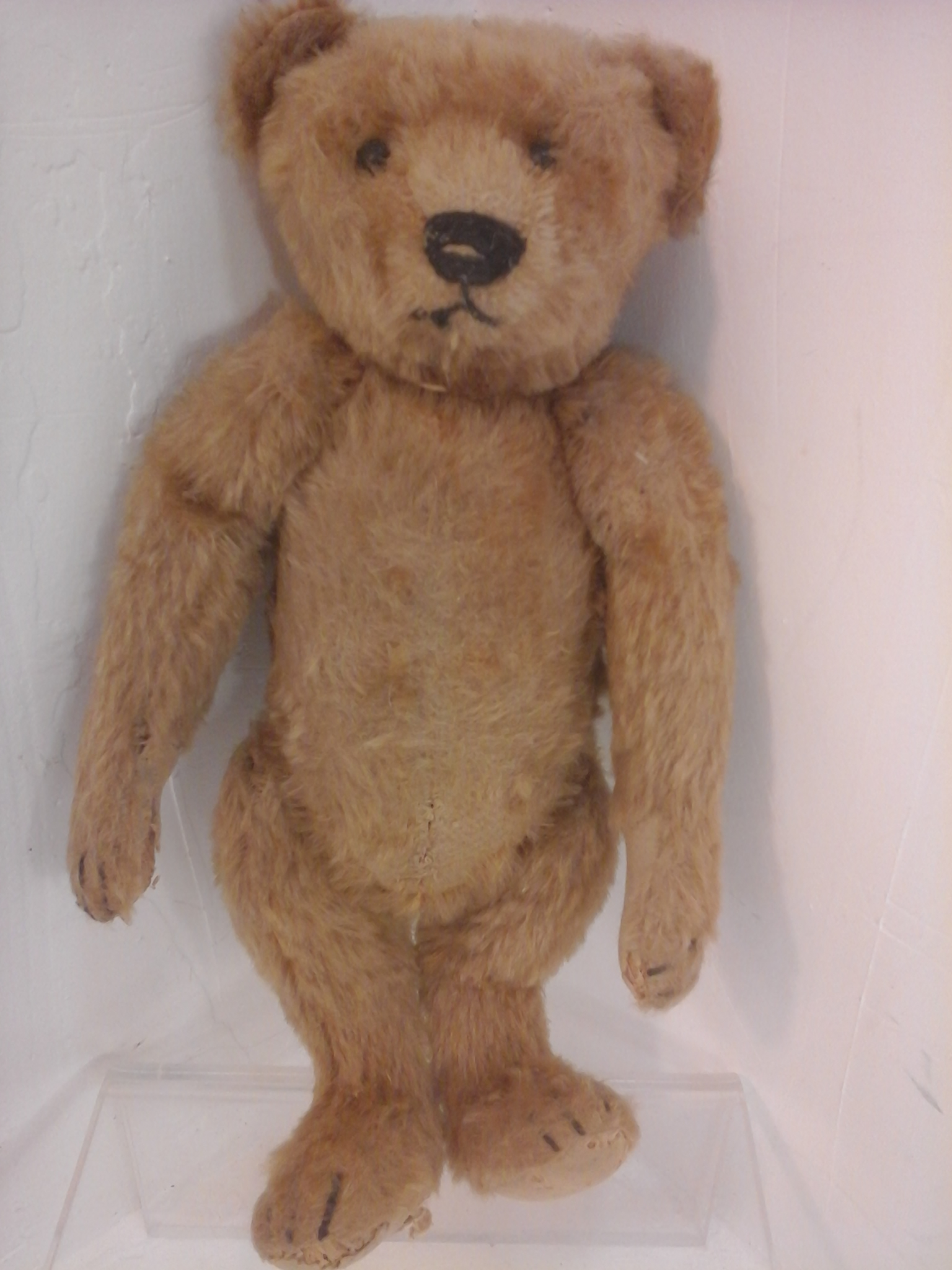 Ancien ours en peluche vintage articulé à restaurer,style année s 50-60,collection. État correct - Vue 3 - 