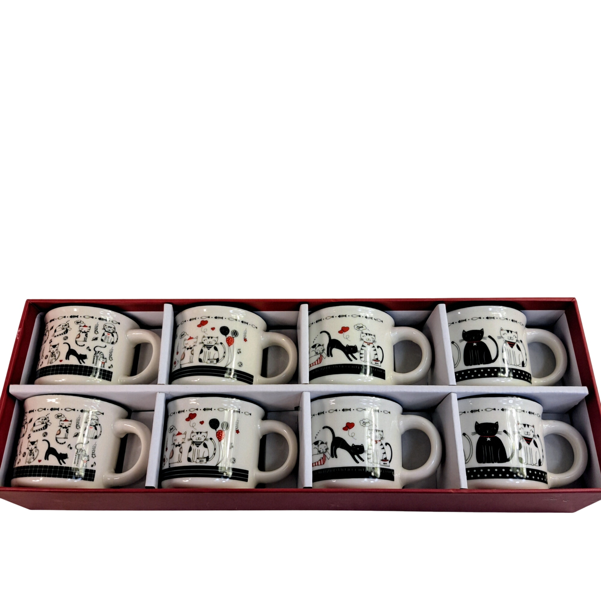 Lot de 8 Tasses à motifs chats Comme neuf -  reconditionné disponible sur Label Emmaüs