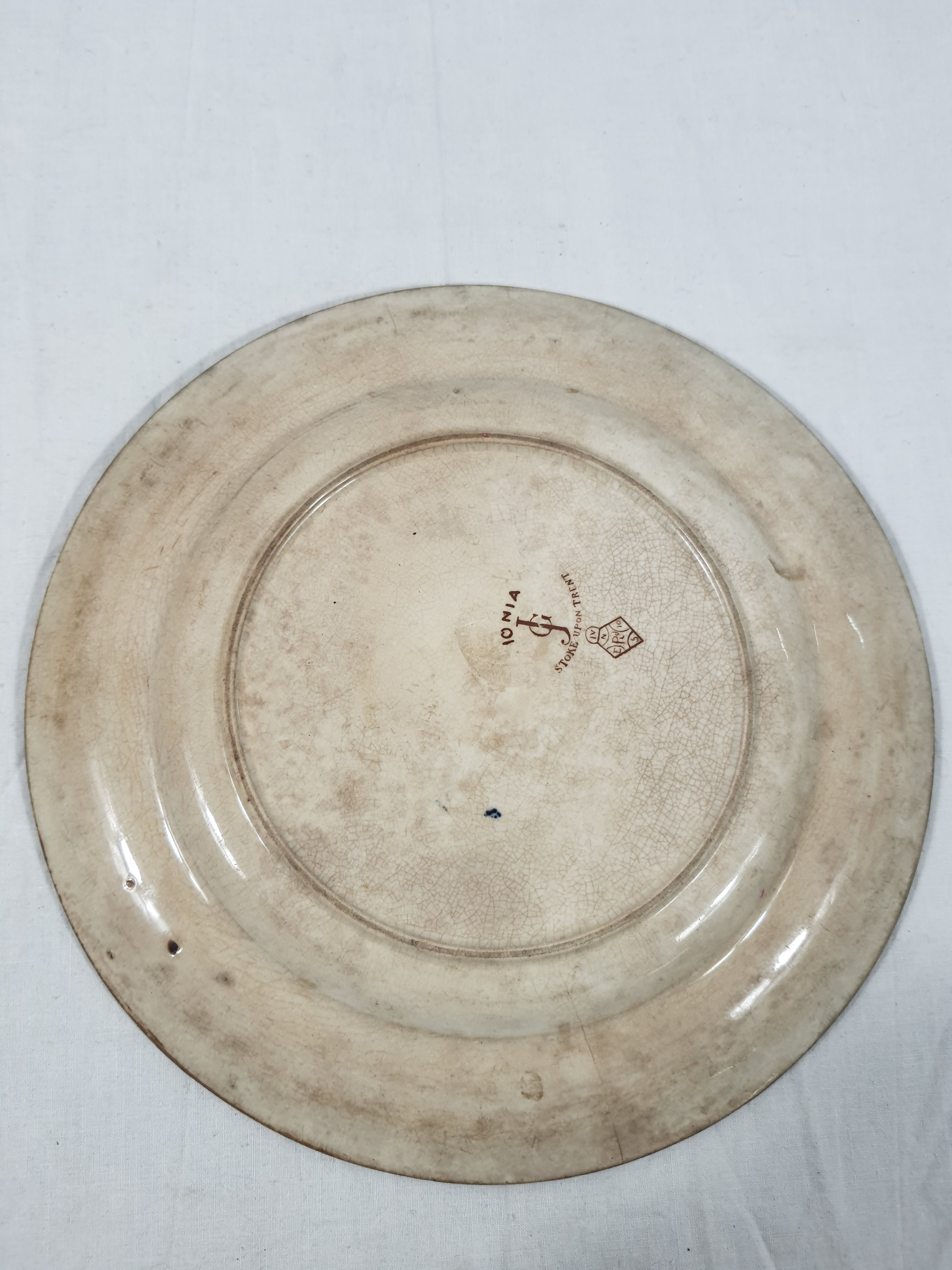Assiette ancienne - Ionia JG Stoke upon Trent Bon état - Vue 5 - 