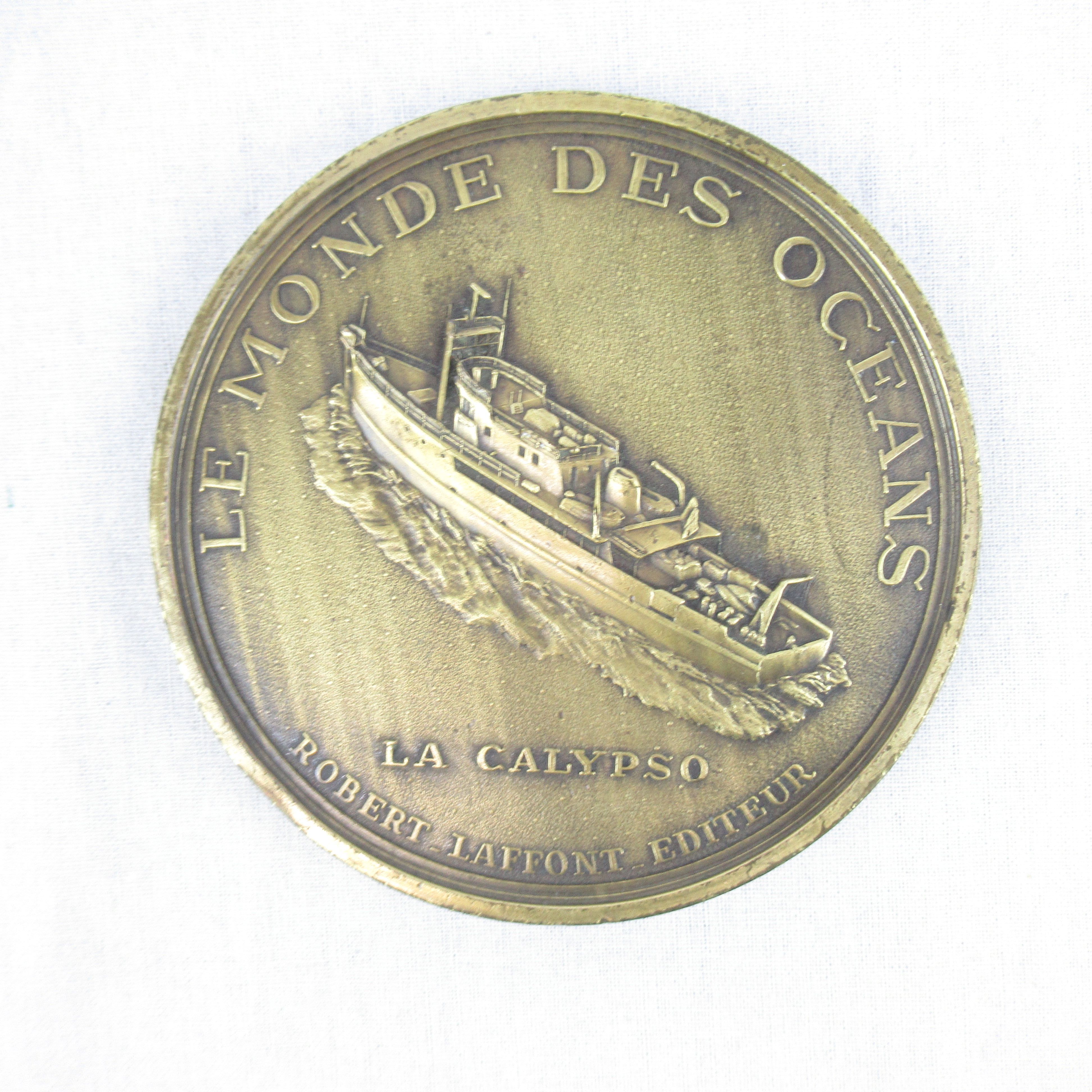 MÉDAILLE EN BRONZE Commandant Jacques Yves Cousteau - CALYPSO par R. DUBOC EUR 10,00 - FR