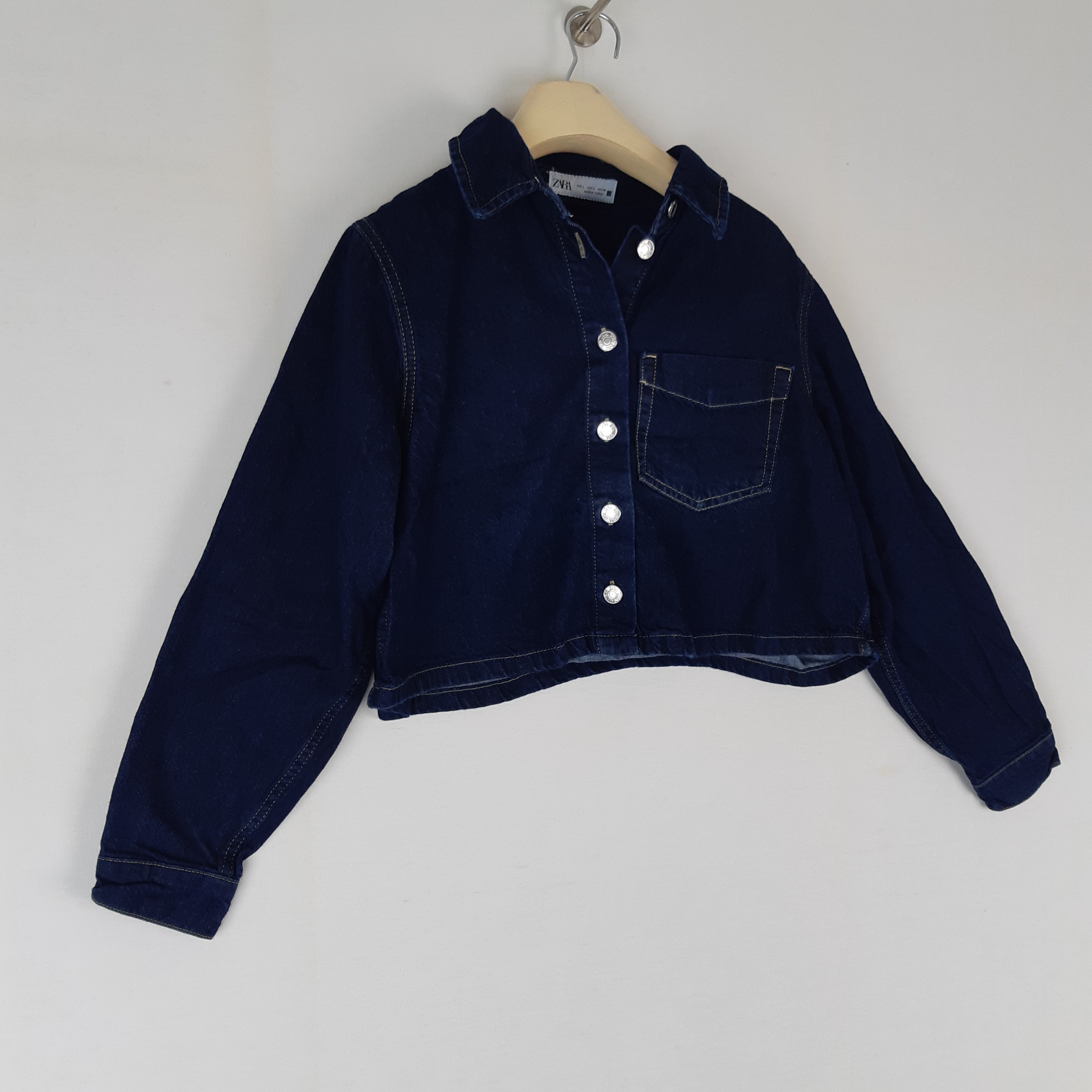 Zara - Veste denim courte bleue - Taille L mesures Carrure= 40 Poitrine= 52 Longueur= 44 Très bon état - Vue 3 - 