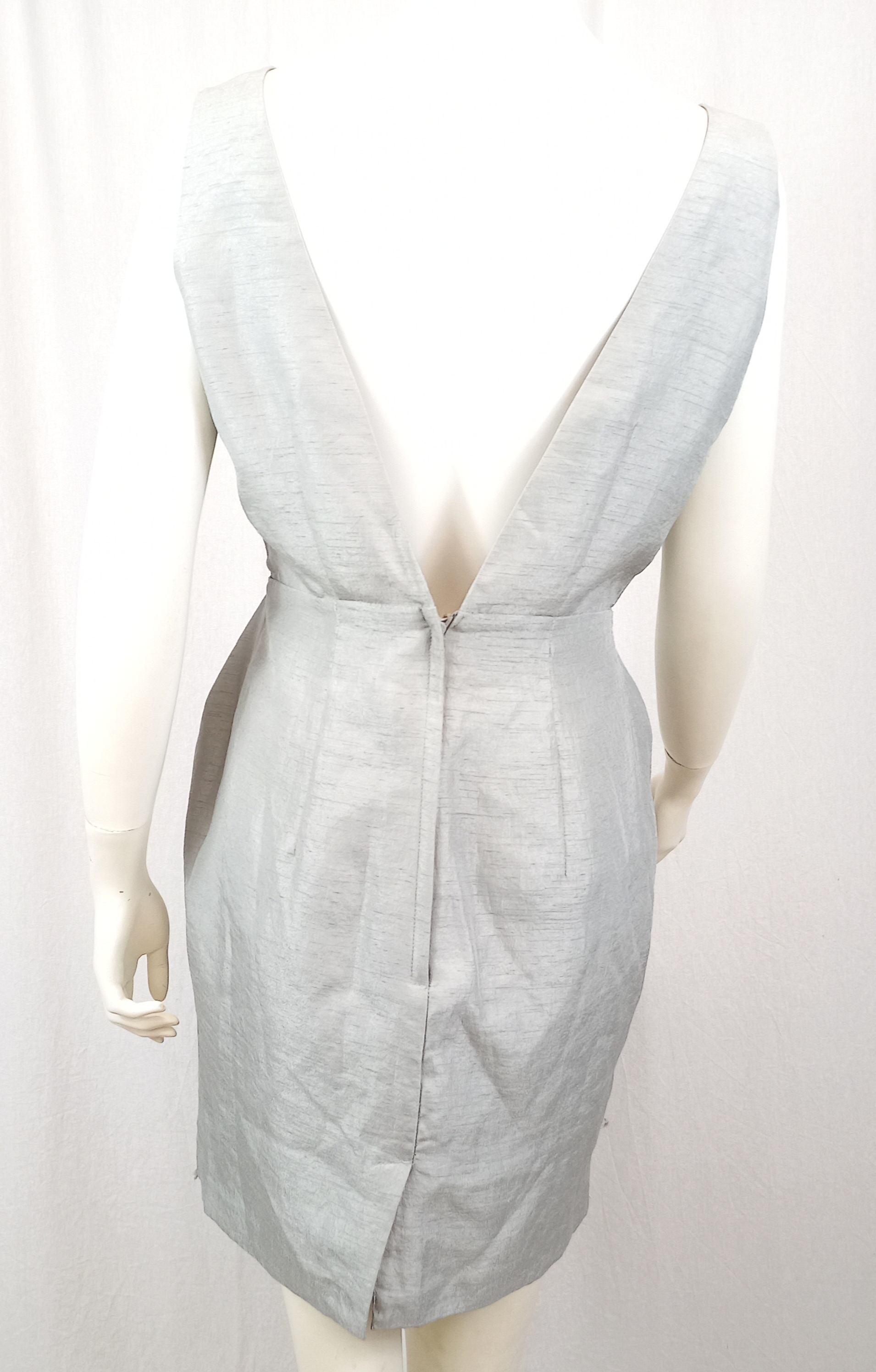 Robe SM bouffante brillante argentée 