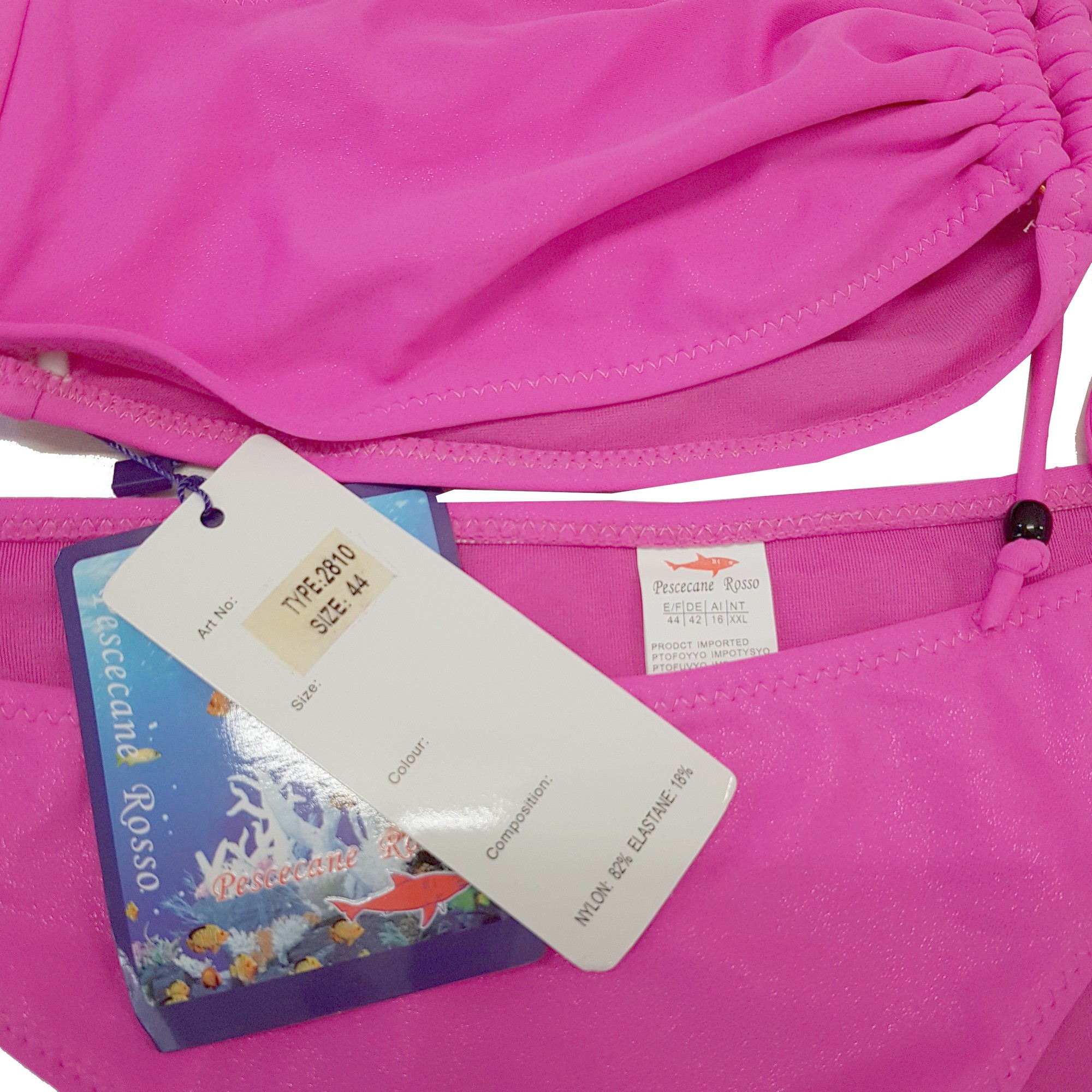 Bikini Hawaïen 2 Pièces Rose Et Marron - Taille L - Neuf Avec Étiquettes