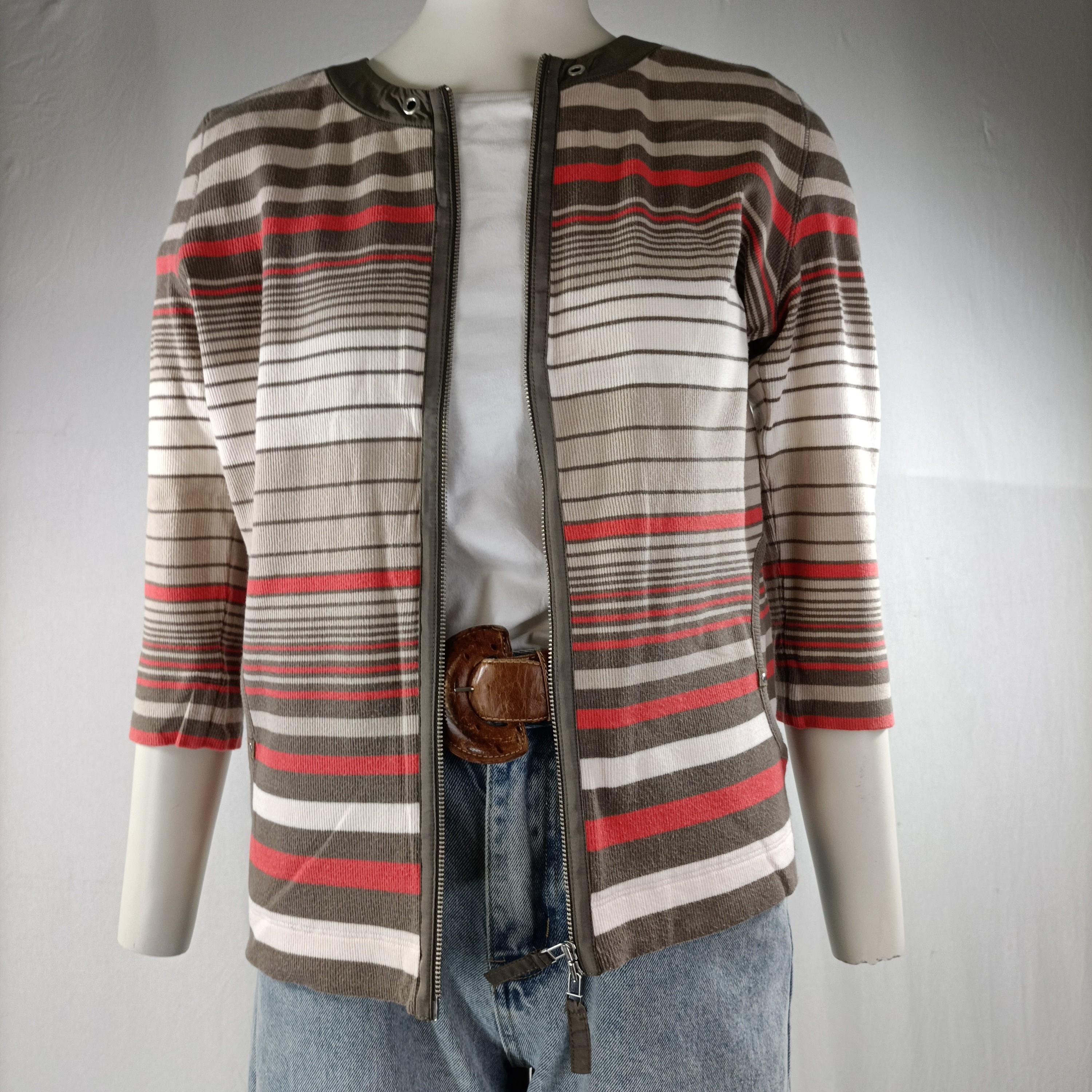 Gilet rayé col rond - Basler - Taille 40 - Photo 1