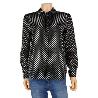 Blouse noire à pois blancs - femme - Only - taille 38 - Photo 1
