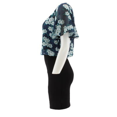 Robe noire imprimée - femme - Ici et Maintenant - taille 36 - Photo 2