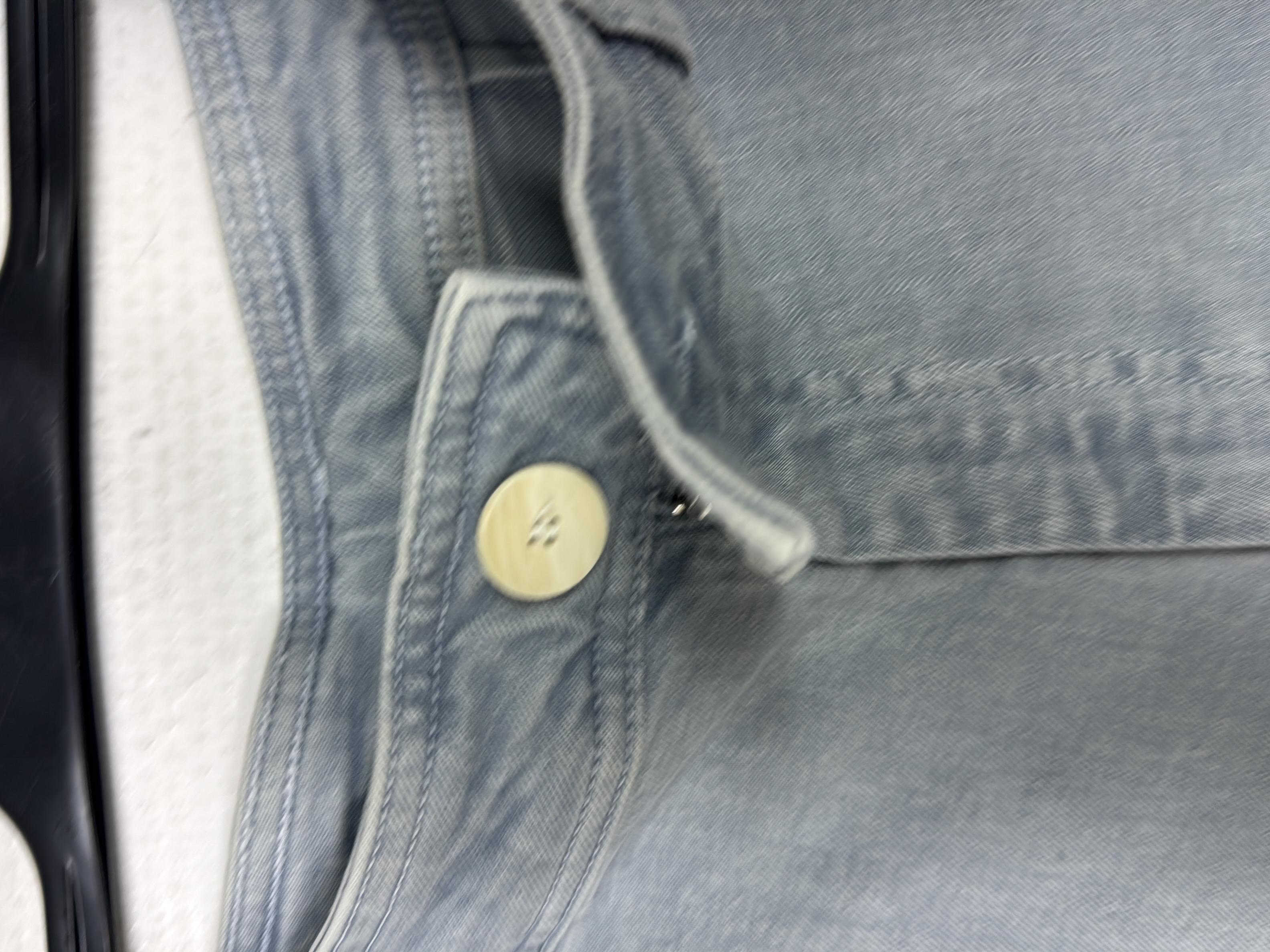 Pantalon Jean Bleu Délavé Coupe Droite Ourlet Franc Autre Très bon état - Vue 3 - 