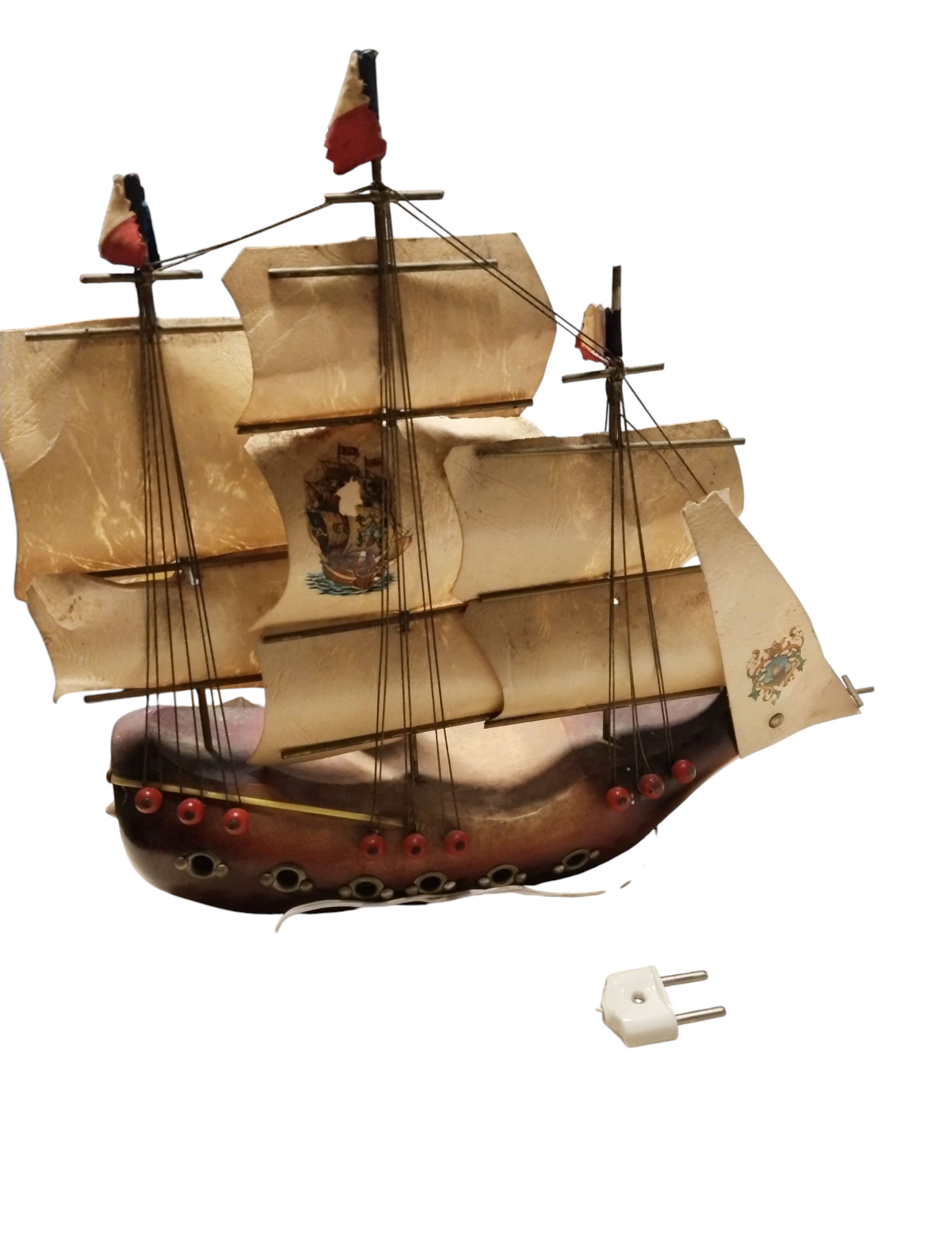 Voir photo 4 de Bateau lampe bois Bateau lampe bois État correct - Vue 4 -