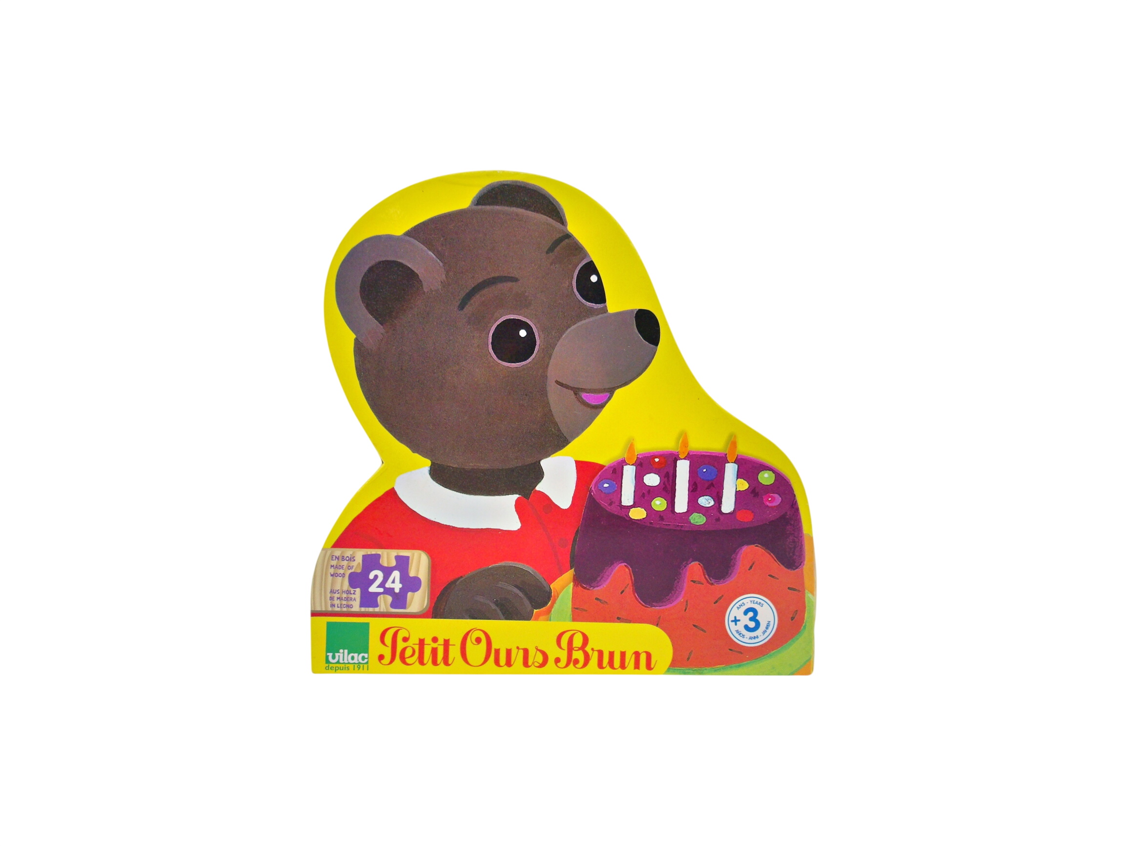 Puzzle en bois - Petit Ours Brun - 24 pièces- Édition 2009 Très bon état -  reconditionné disponible sur Label Emmaüs
