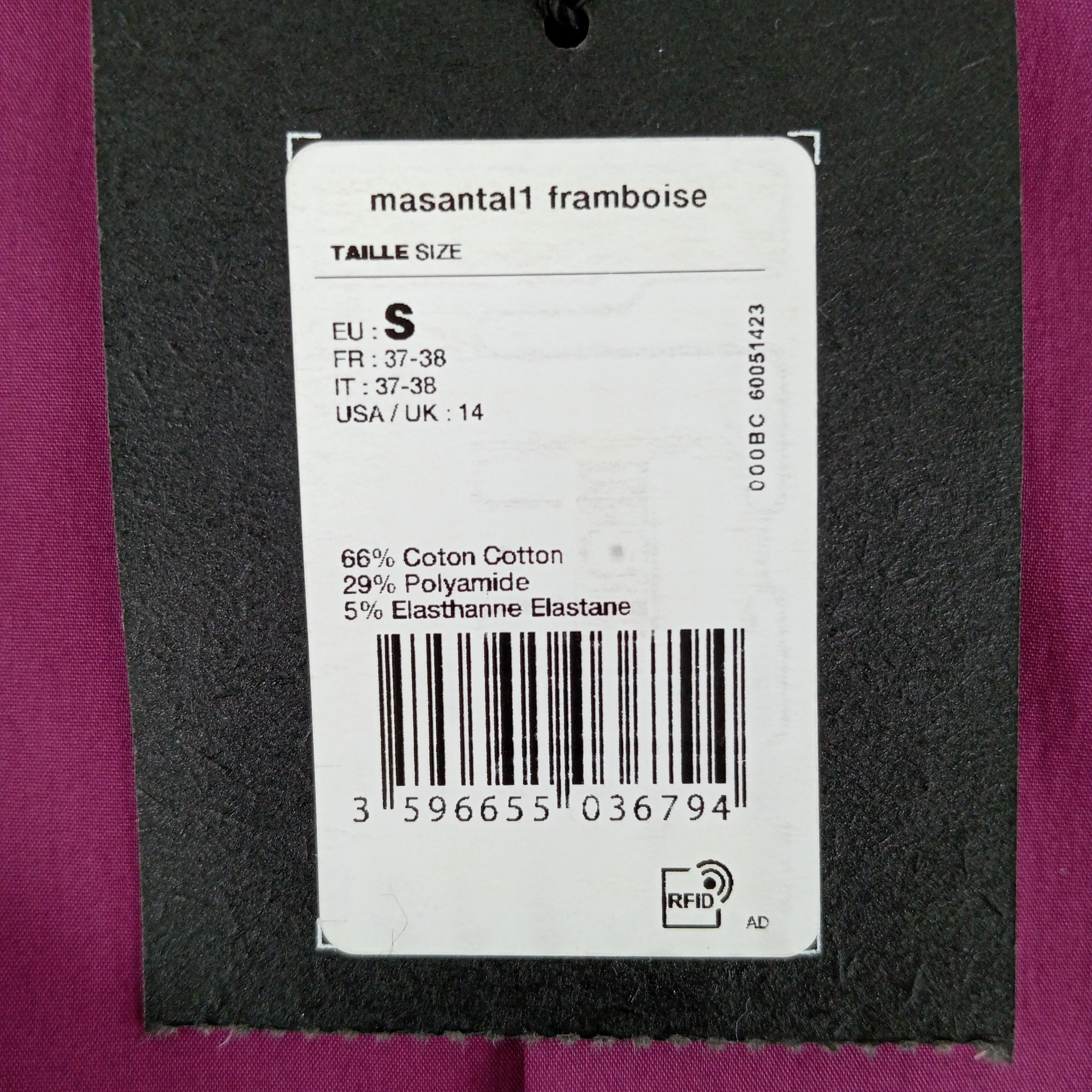 Chemise homme de la marque Célio col classique manches longues de couleur rose framboise taille S (38) - Photo 6