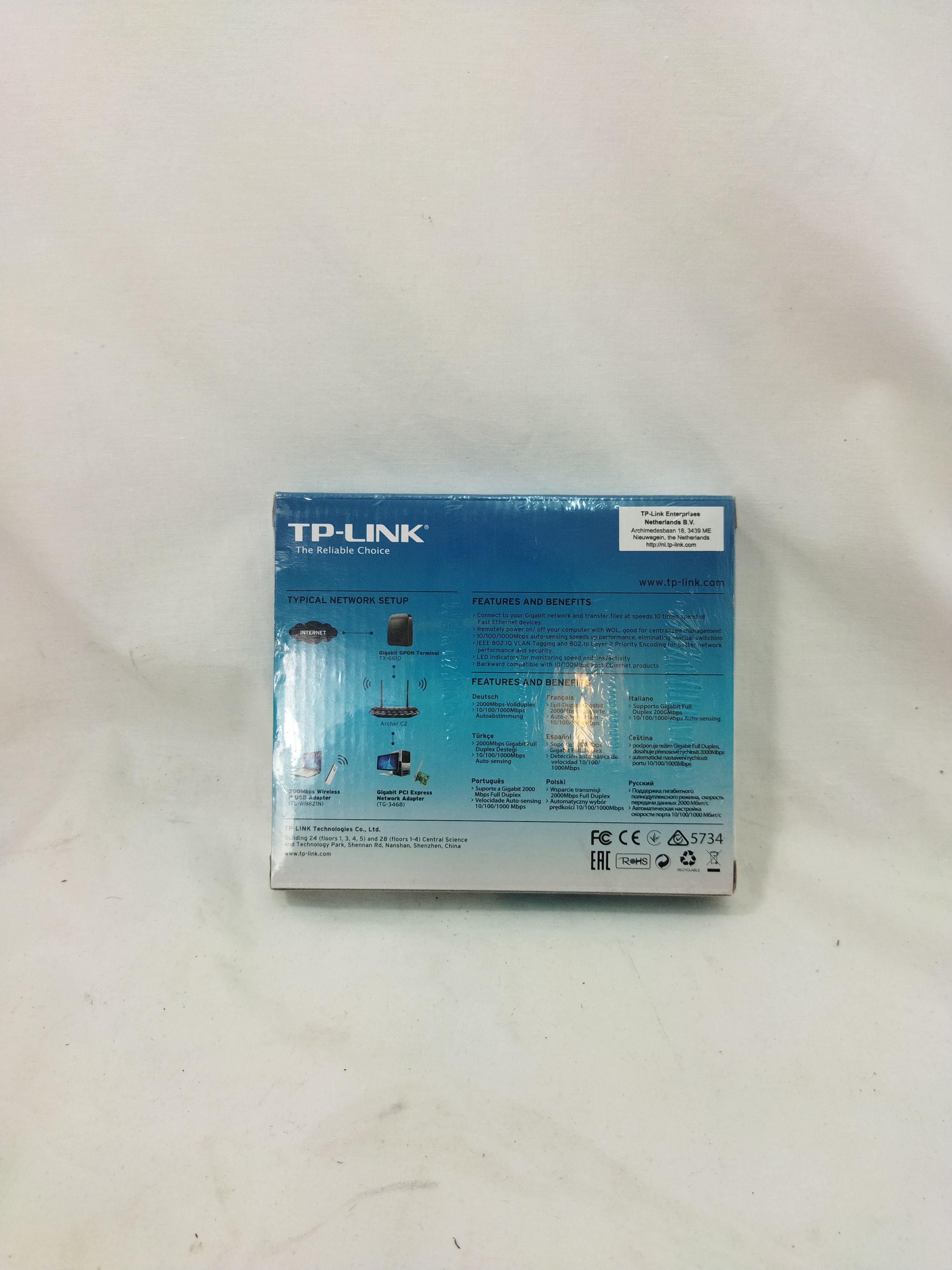 Adaptateur réseau TP-LINK TG-3468 - PCIe - Gigabit Ethernet, compatible avec Win 11/10/8.1/8/7/Vista/XP - Photo 1