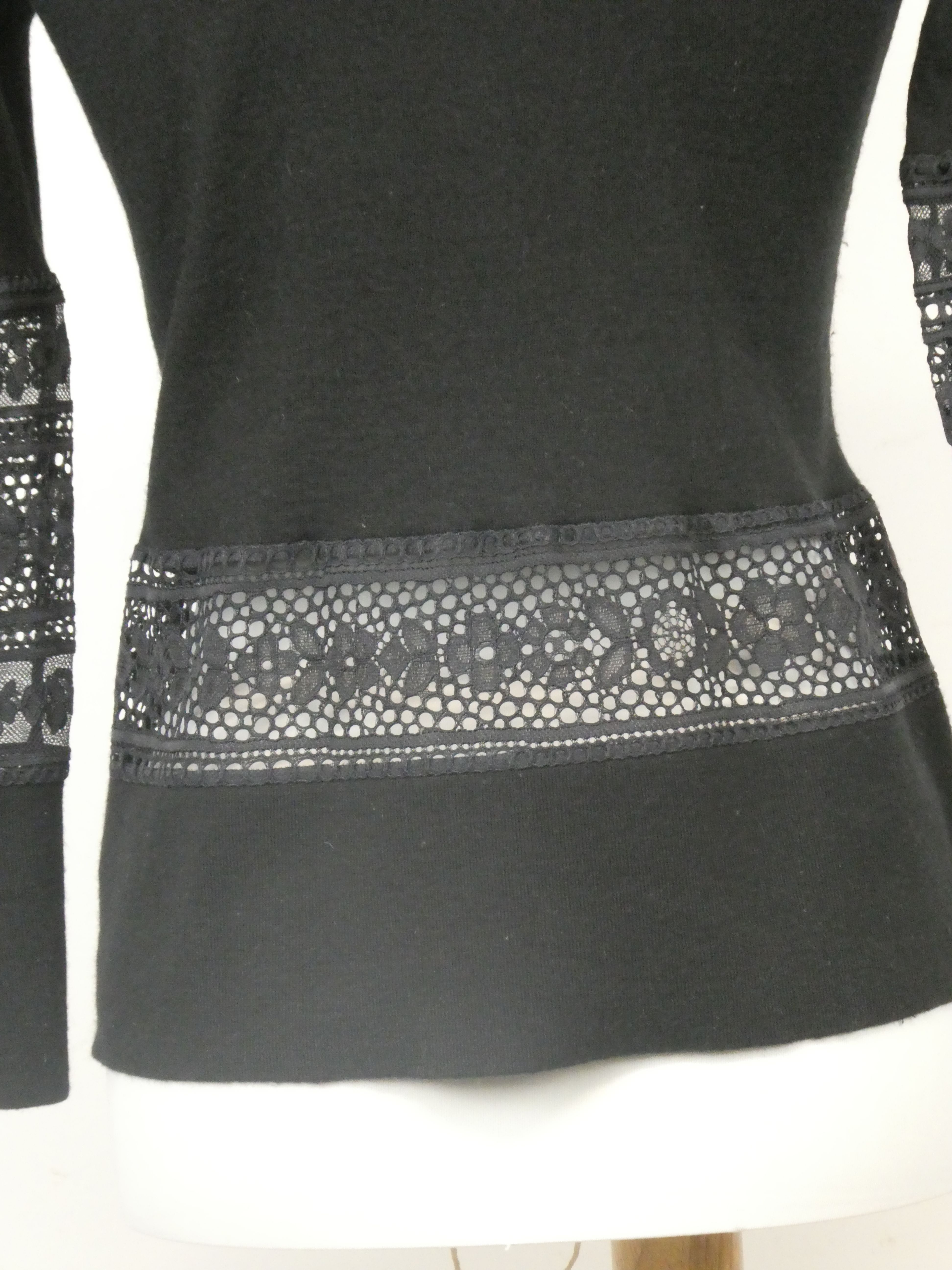 Claudie Pierlot t-shirt manches longues dentelle encolure V - Taille S/1 - Photo 10
