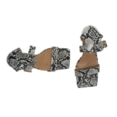Sandales blanches noires imprimées serpent à talon 12 cm - Femme - Taille 39 - Photo 1