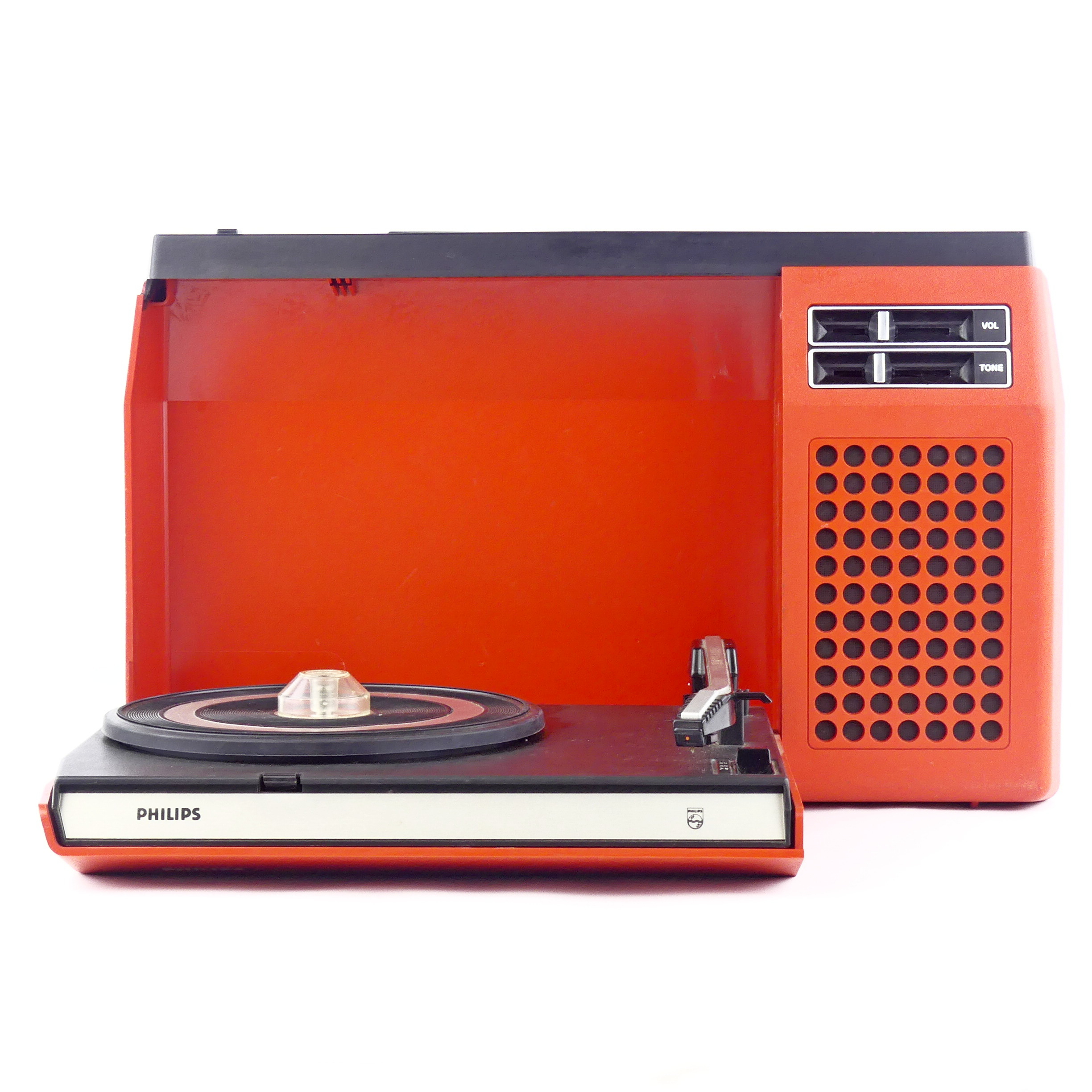 Tourne disque Plilips 423 rouge années 70 État correct - Vue 3 - 