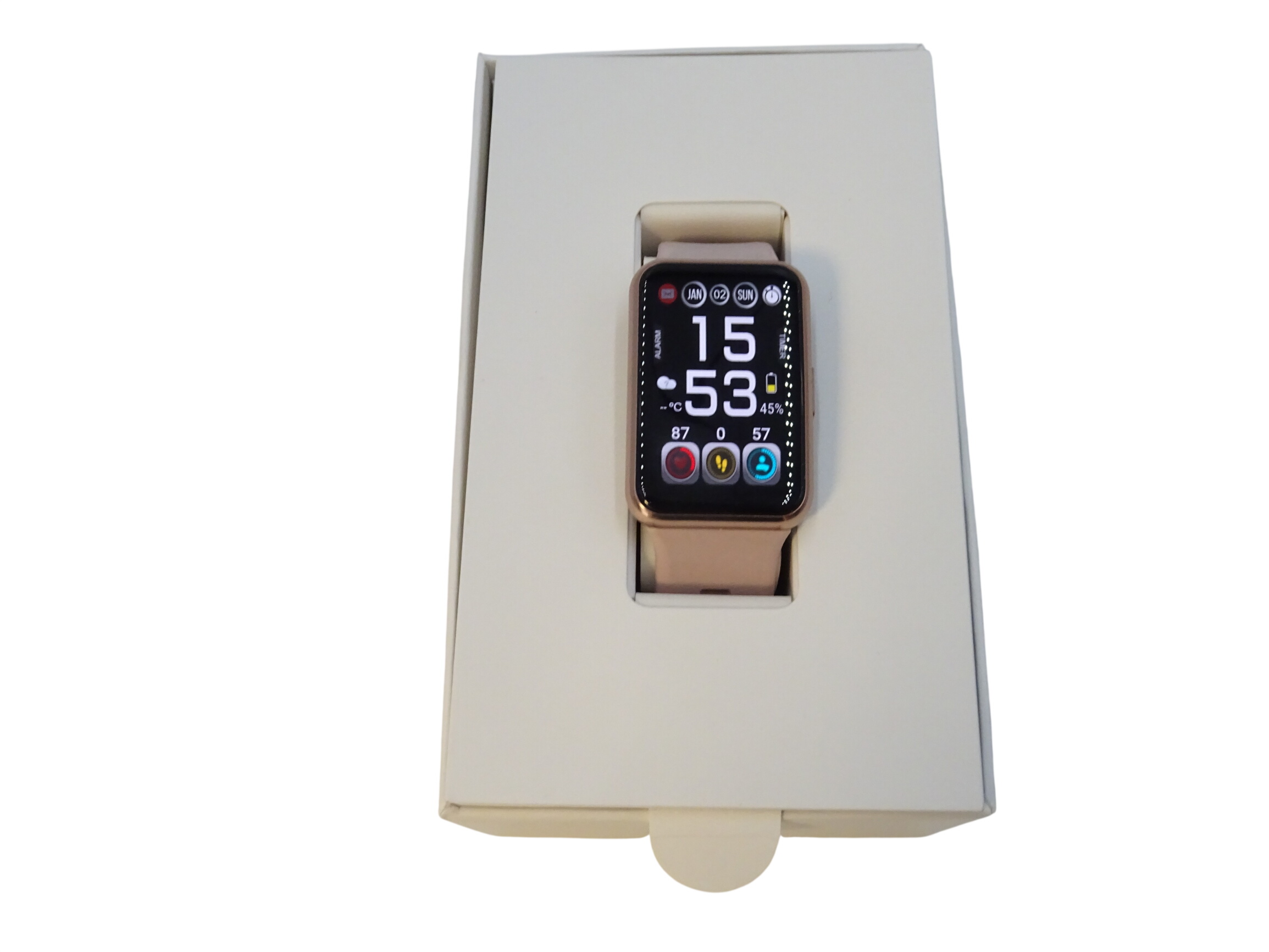Montre connectée Huawei watch fit rose. Bon état -  reconditionné disponible sur Label Emmaüs