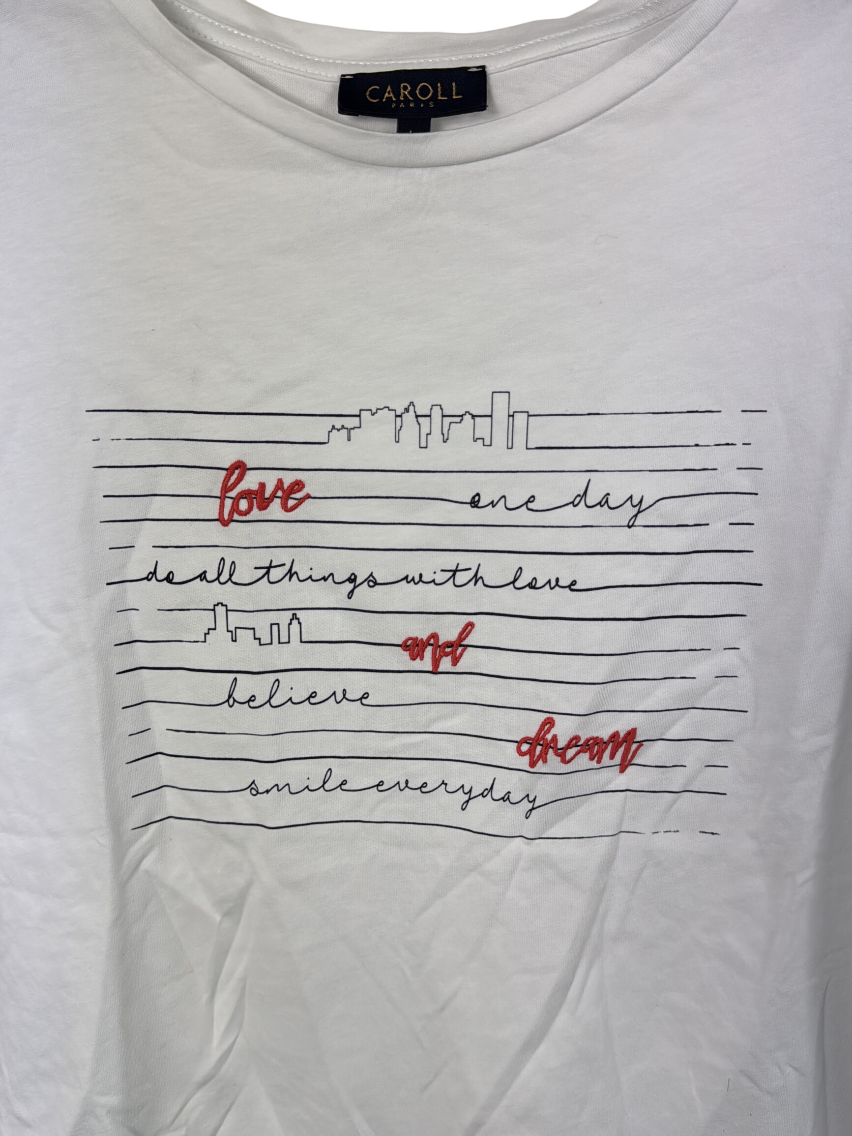 T-shirt blanc Caroll L avec inscriptions 👚 - Photo 1