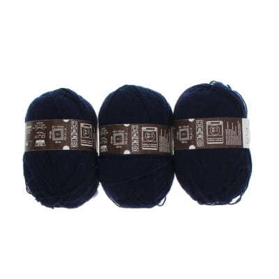 Lot de 3 pelotes de laine bleu foncé - Phildar - 50 g par pelote - Photo 1