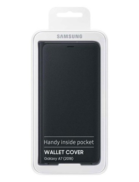 Etui Wallet Cover Pour Samsung Galaxy A7 (2018) - Noir