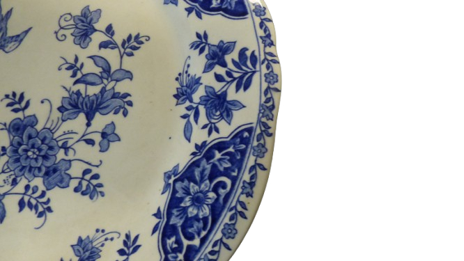 Assiette creuse Gien Décor Delft oiseau bleu - Bon état - Photo 6