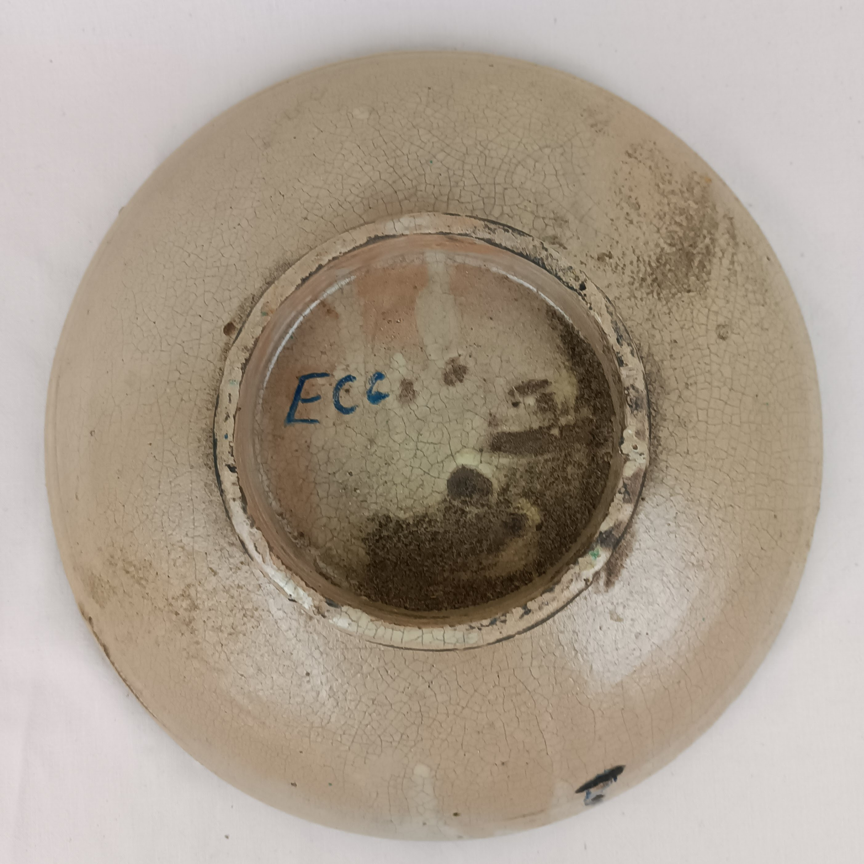 Grand plat marocain en céramique, fait main, diamètre de 31,5 cm - État correct - Photo 5