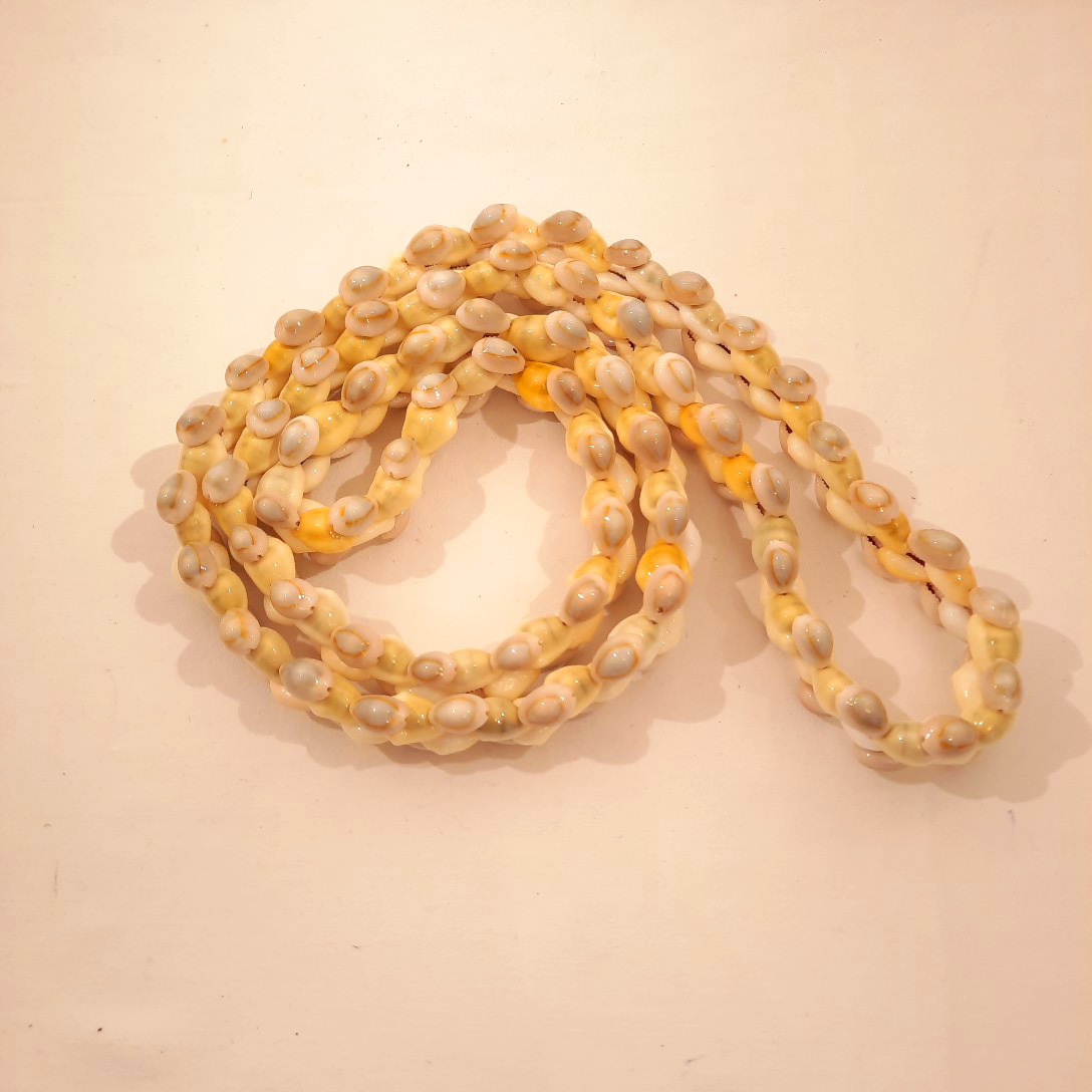 Voir photo 2 de Collier tressé de coquillages Cauri de Tahiti Collier tressé de coquillages Cauri de Tahiti Très bon état - Vue 2 -
