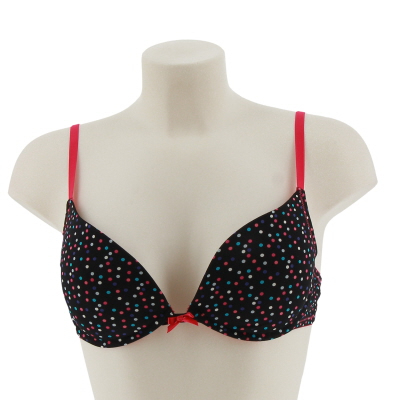 Souitien gorge noir et rose imprimé à pois multicolores avec armatures - Woman Code - 90C - Photo 0
