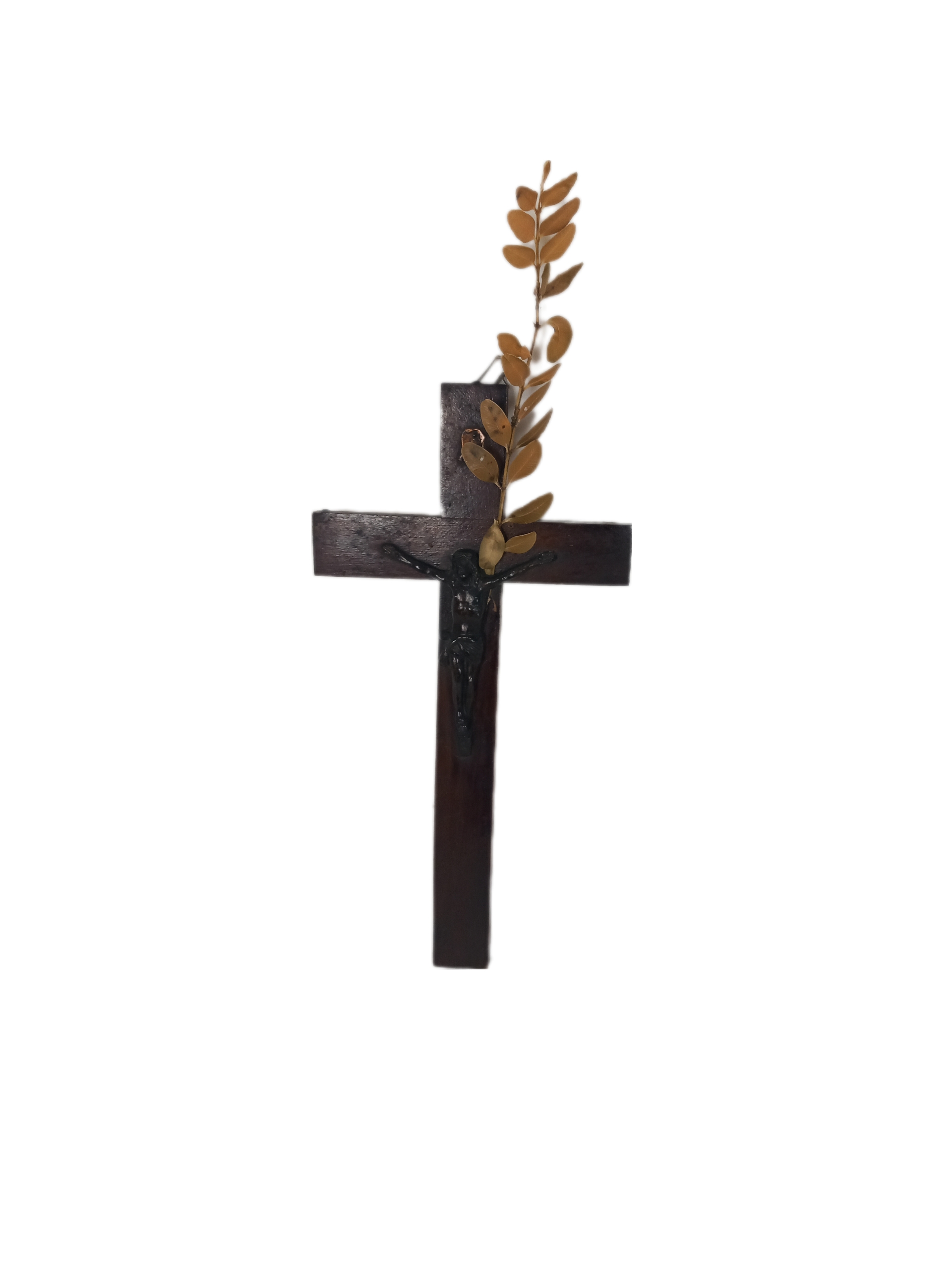 Lot De Deux Crucifix Mural En Bois Et Laiton Très bon état - Vue 5 - 
