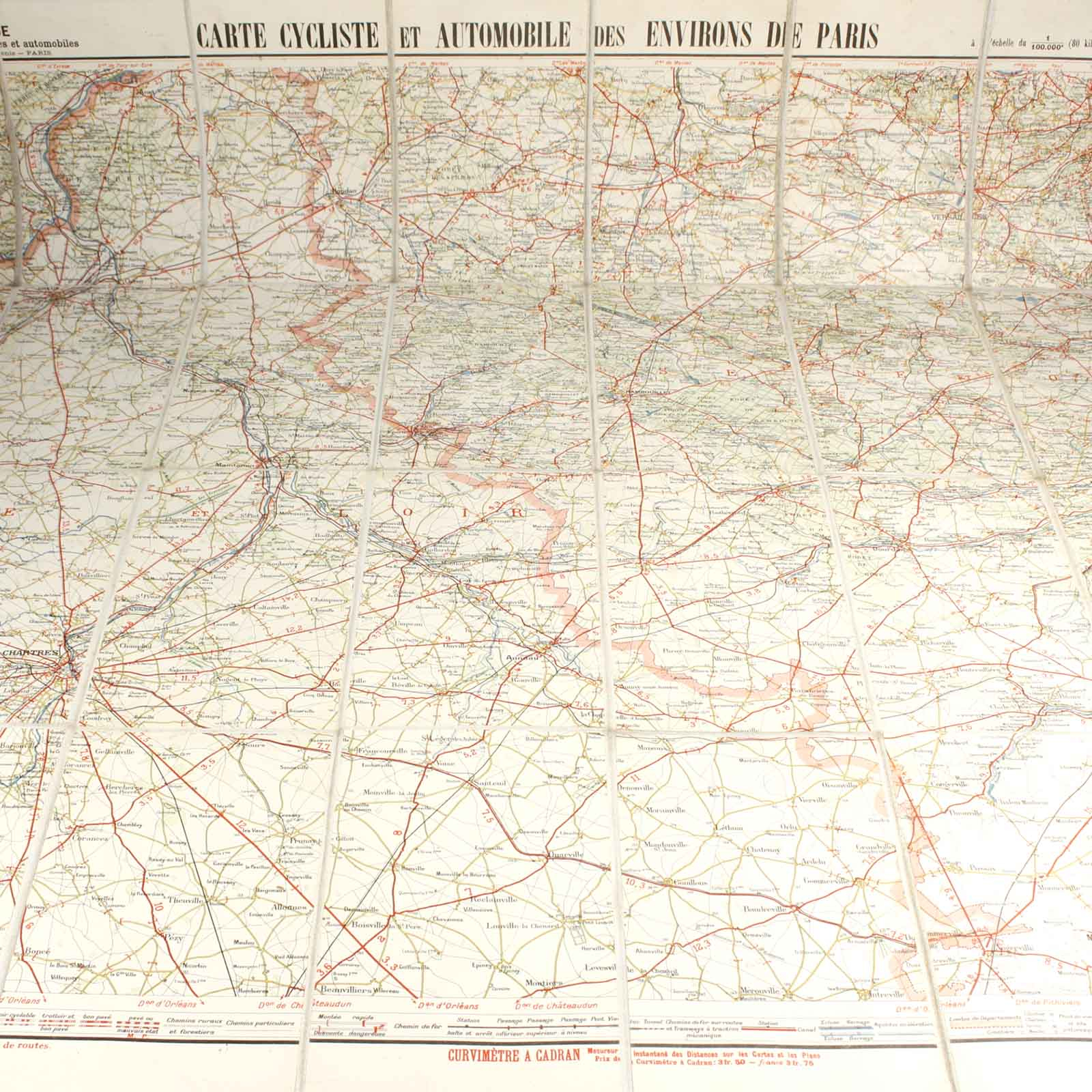 Nouvelle carte de France à l'usage des Cyclistes et Automobolistes - édition Taride Bon état - Vue 3 - 