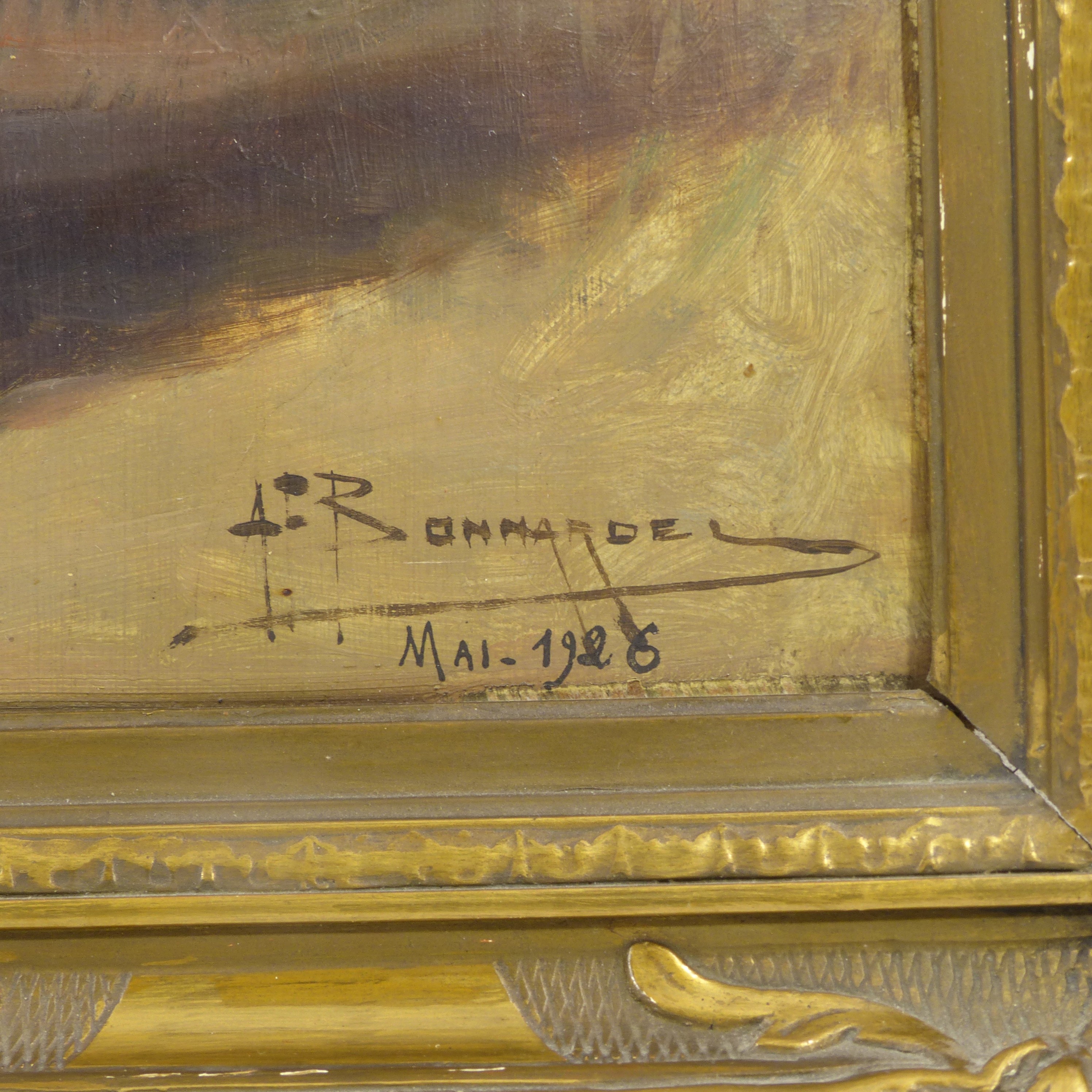 Nature morte ancienne sur carton / Mai 1926 - Signée Alexandre François Bonnardel - Photo 2