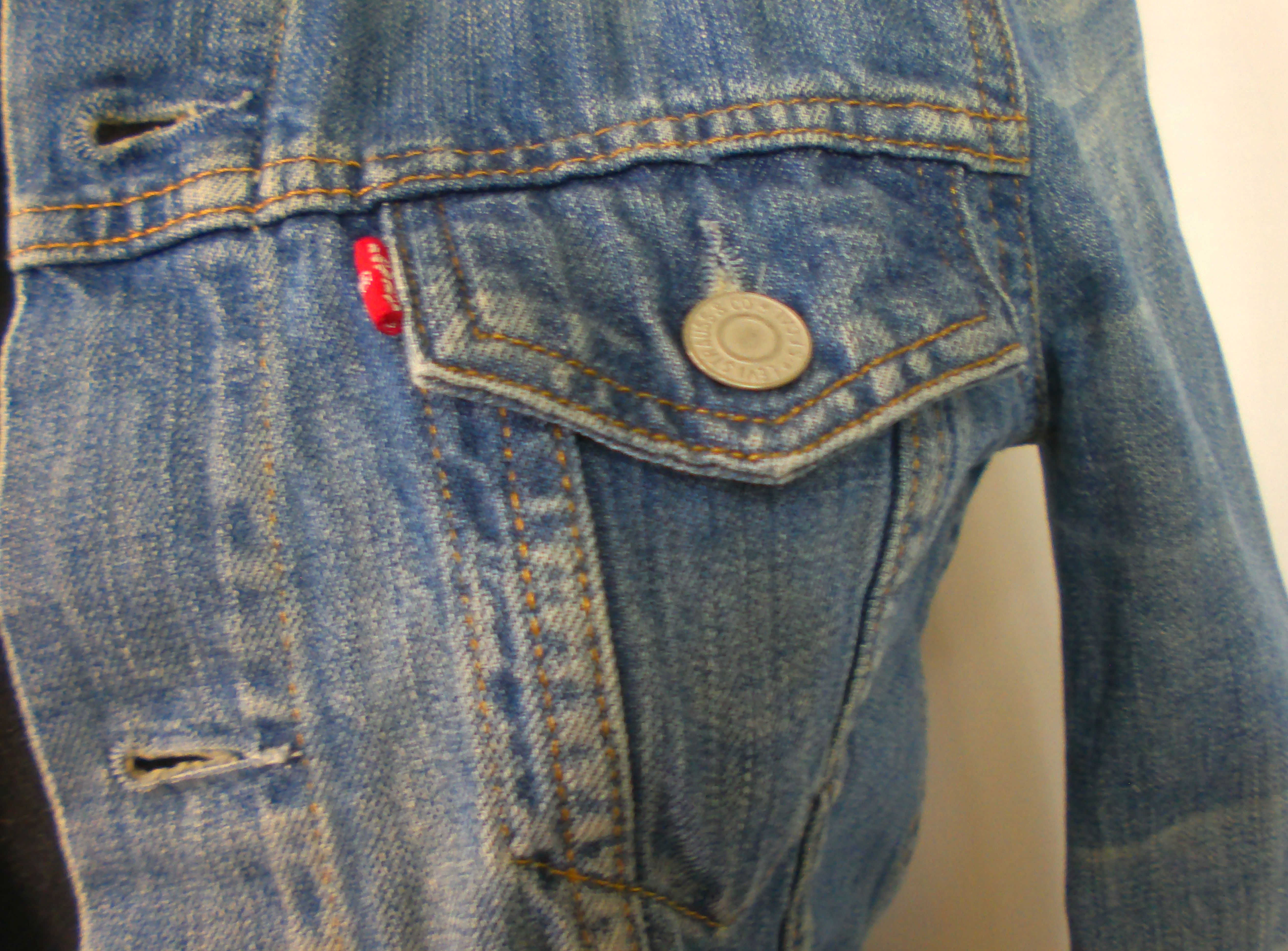 Veste Levi's, jean bleu clair, 100% coton, taille XS  - Vue 2 - 