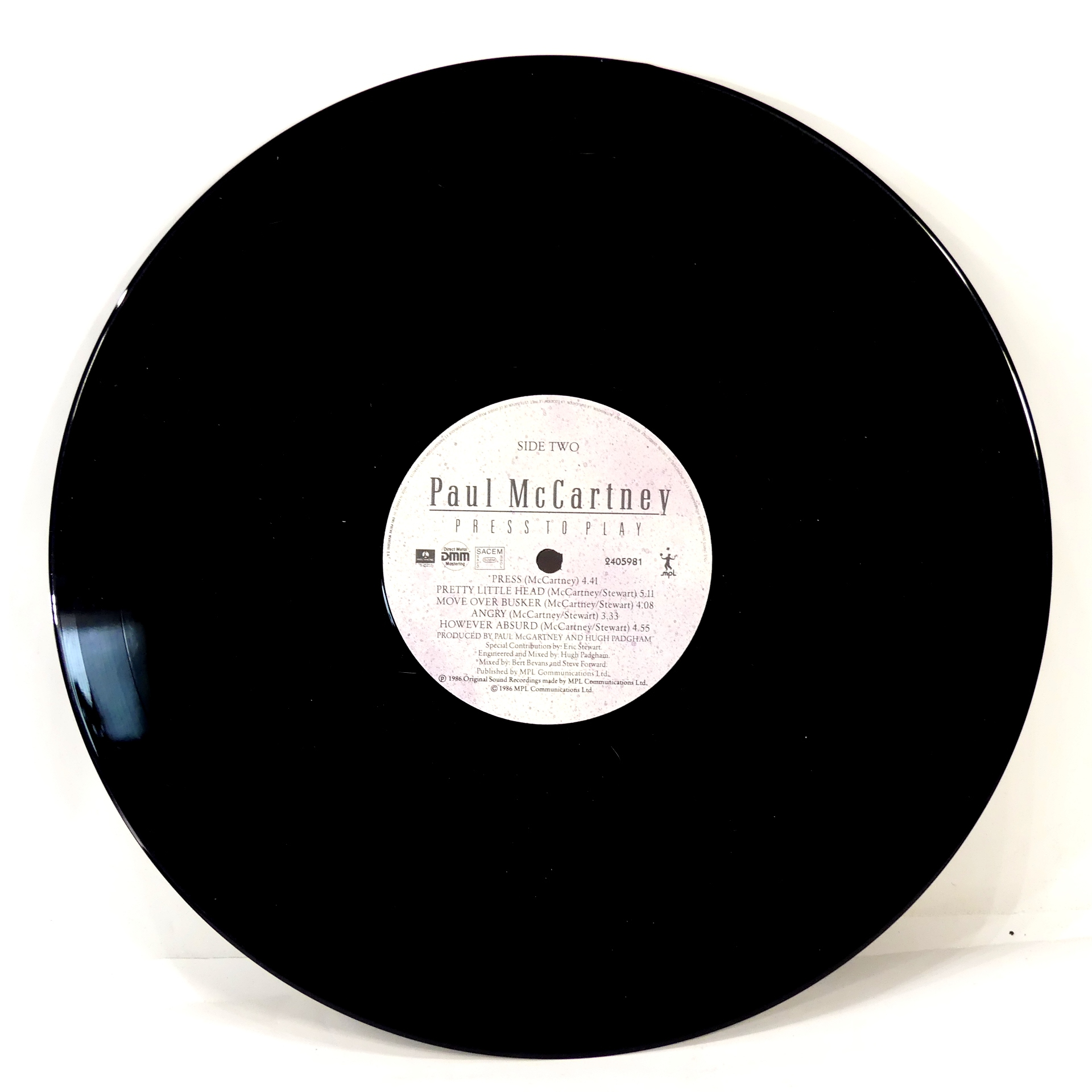 Vinyle - Paul McCartney - Press To Play - 1986 Bon état - Vue 4 - 