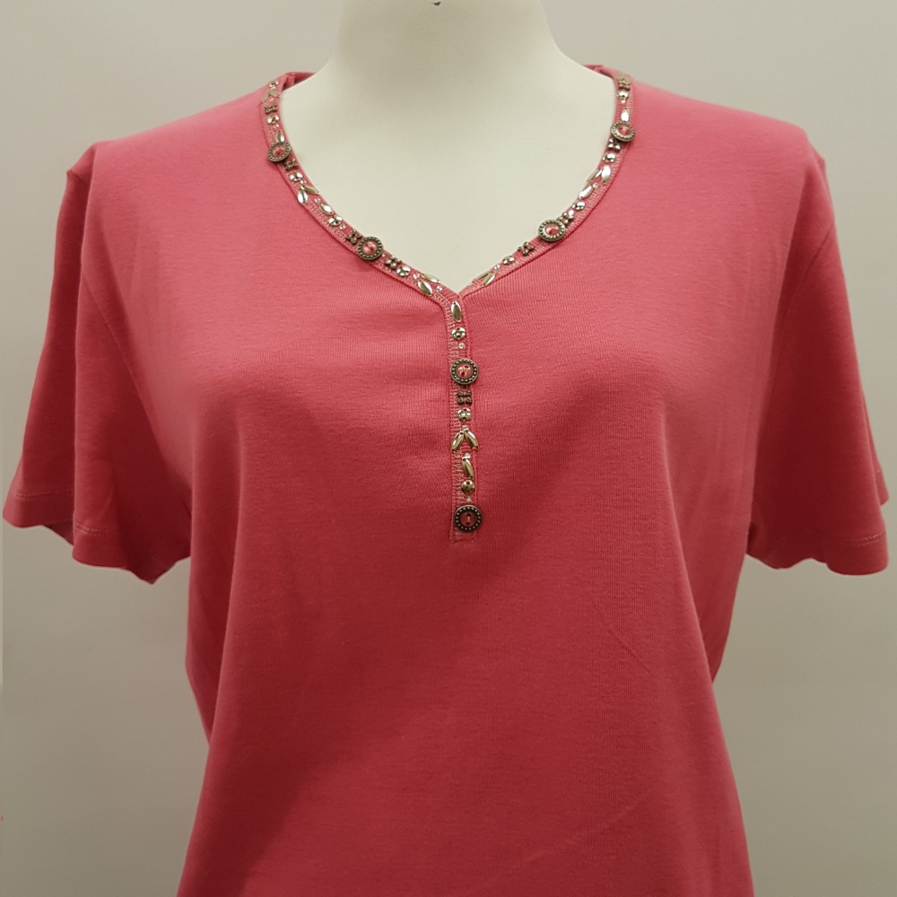Top rose fuchsia avec bijoux de col - SCOTTAGE - taille 4 - Photo 4