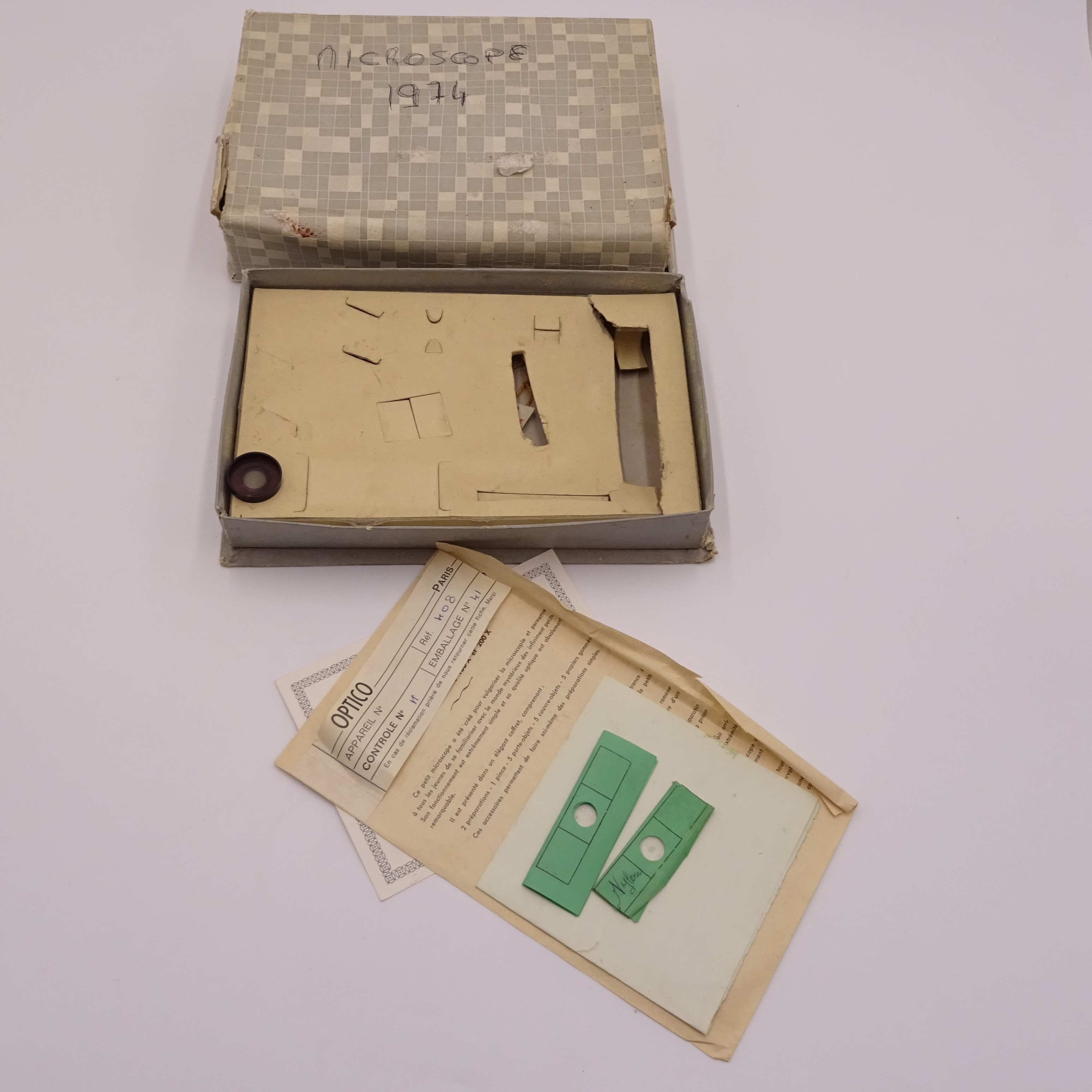 Ancien Petit Microscope Optico 408 - État correct - Photo 3