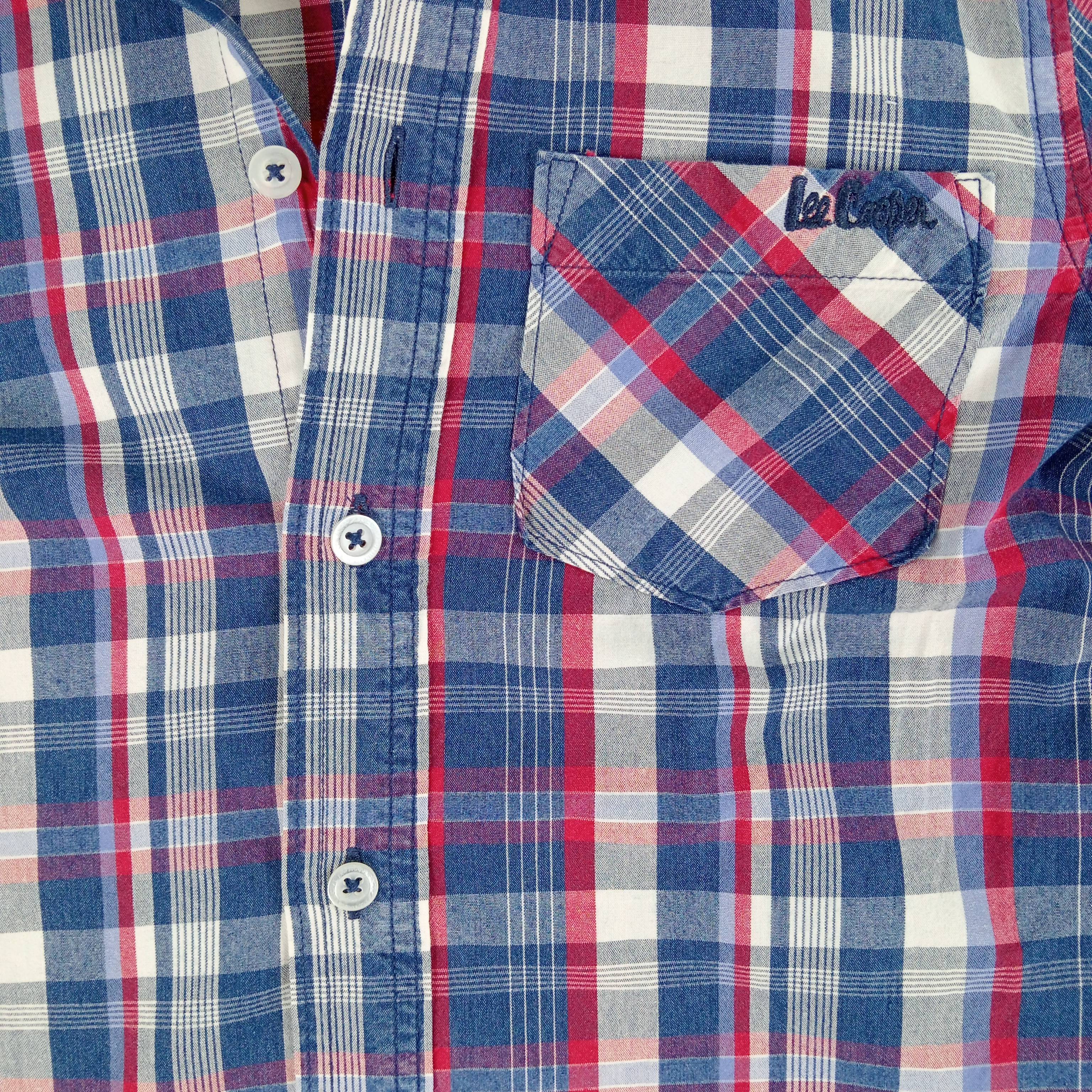 Chemise enfant garçon de la marque Lee Cooper col classique manches longues à carreaux de couleur bleu taille 138 cm (10 ans) - Photo 6