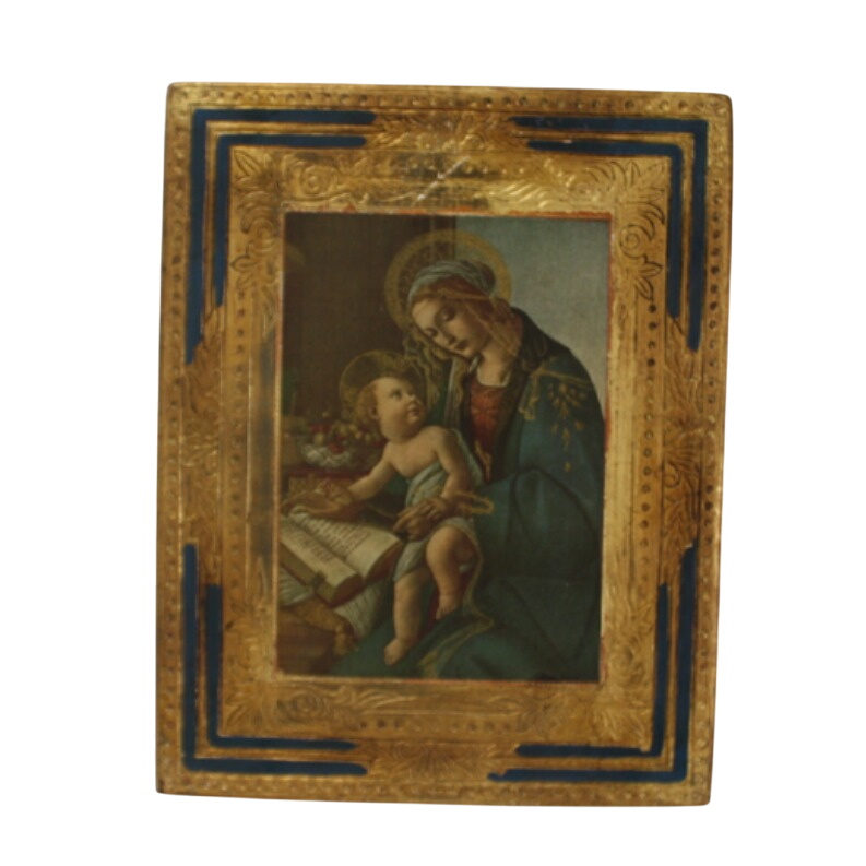 Icone sur bois décoré de la Vierge à l'enfant - Photo 0