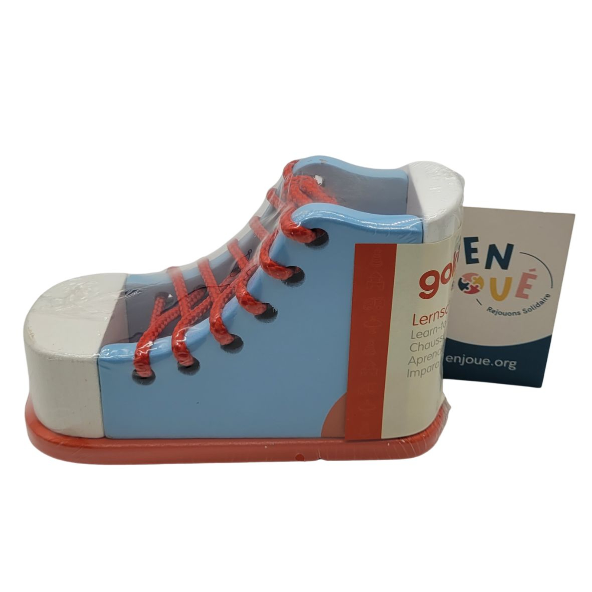 Jeu en bois - Chaussure à lacer en bois - Goki - À partir de 3 ans. Comme neuf - Vue 3 - 