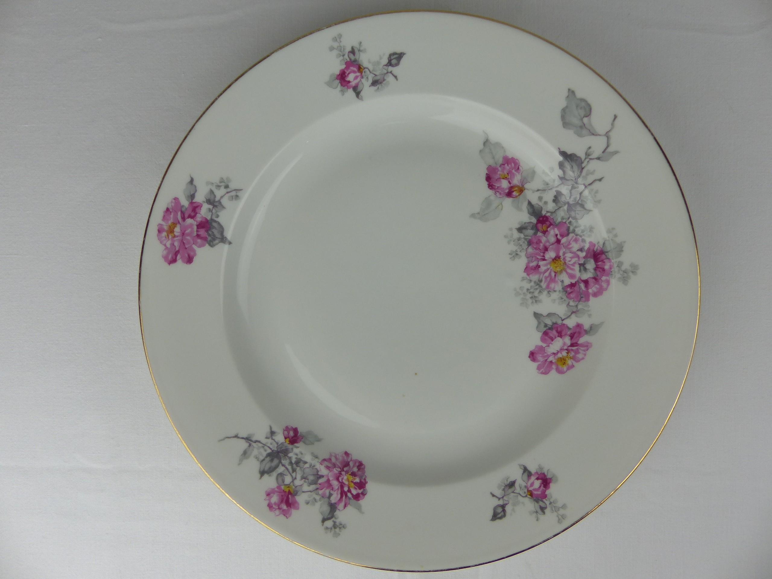 Plat rond en porcelaine de Limoges, Salmon & Cie, ULIM, 1940, France, 32 cm - Bon état - Photo 2