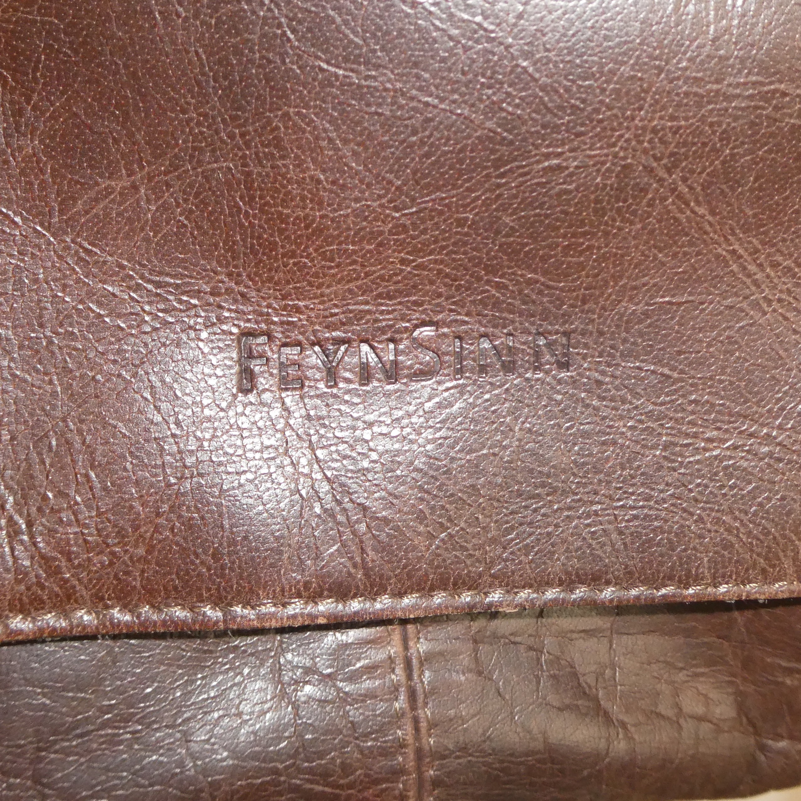 FeynSinn Sac à bandoulière marron vintage en cuir - Photo 4