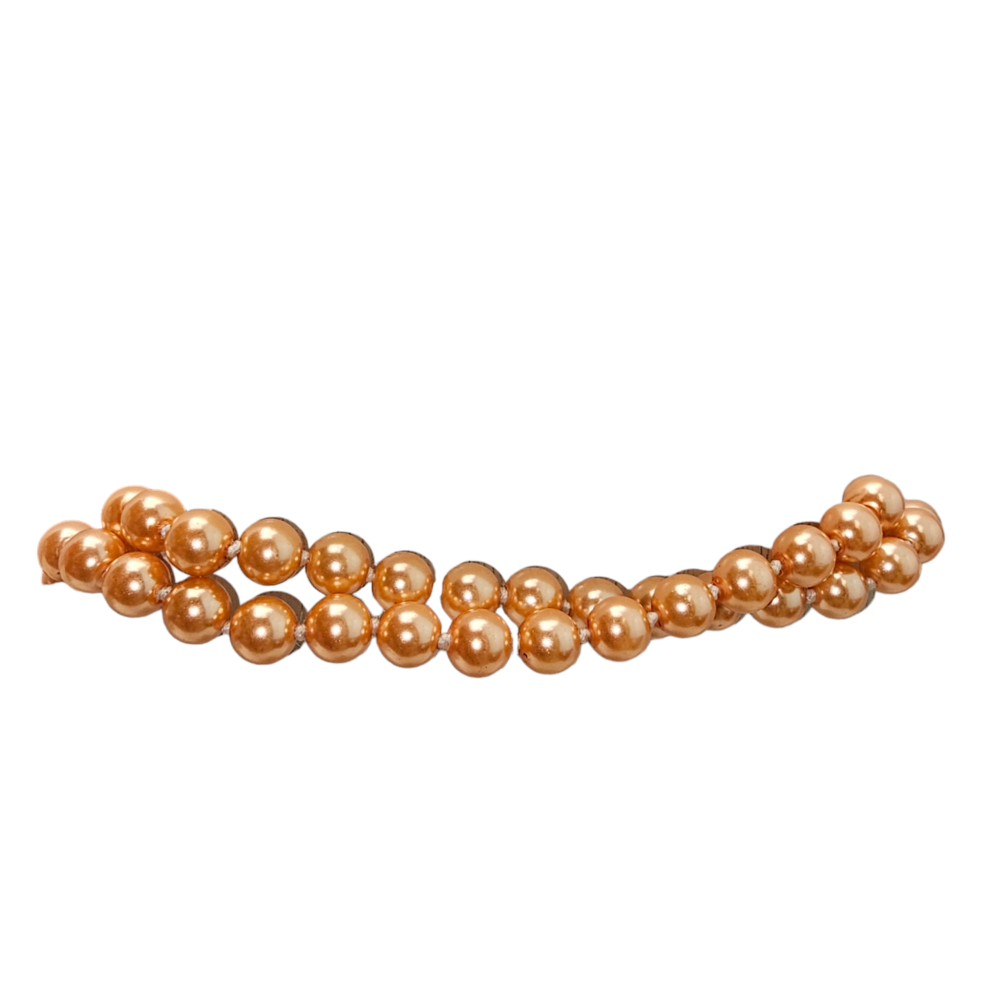 Long Collier de perles couleur Saumon   - Vue 6 - 