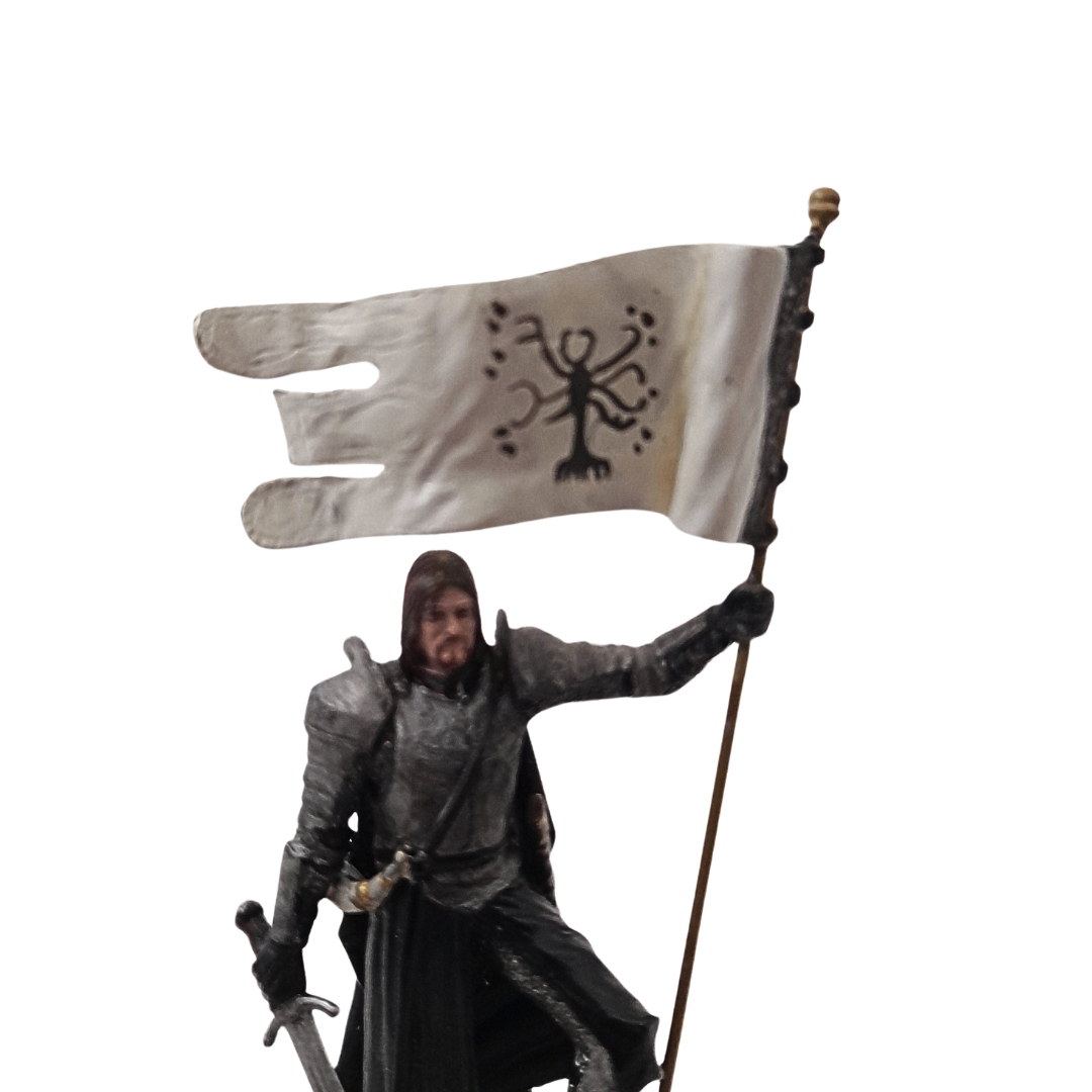 Figurine Boromir (Le Seigneur des Anneaux) avec Bannière de Gondor - 9 cm Très bon état - Vue 5 - 