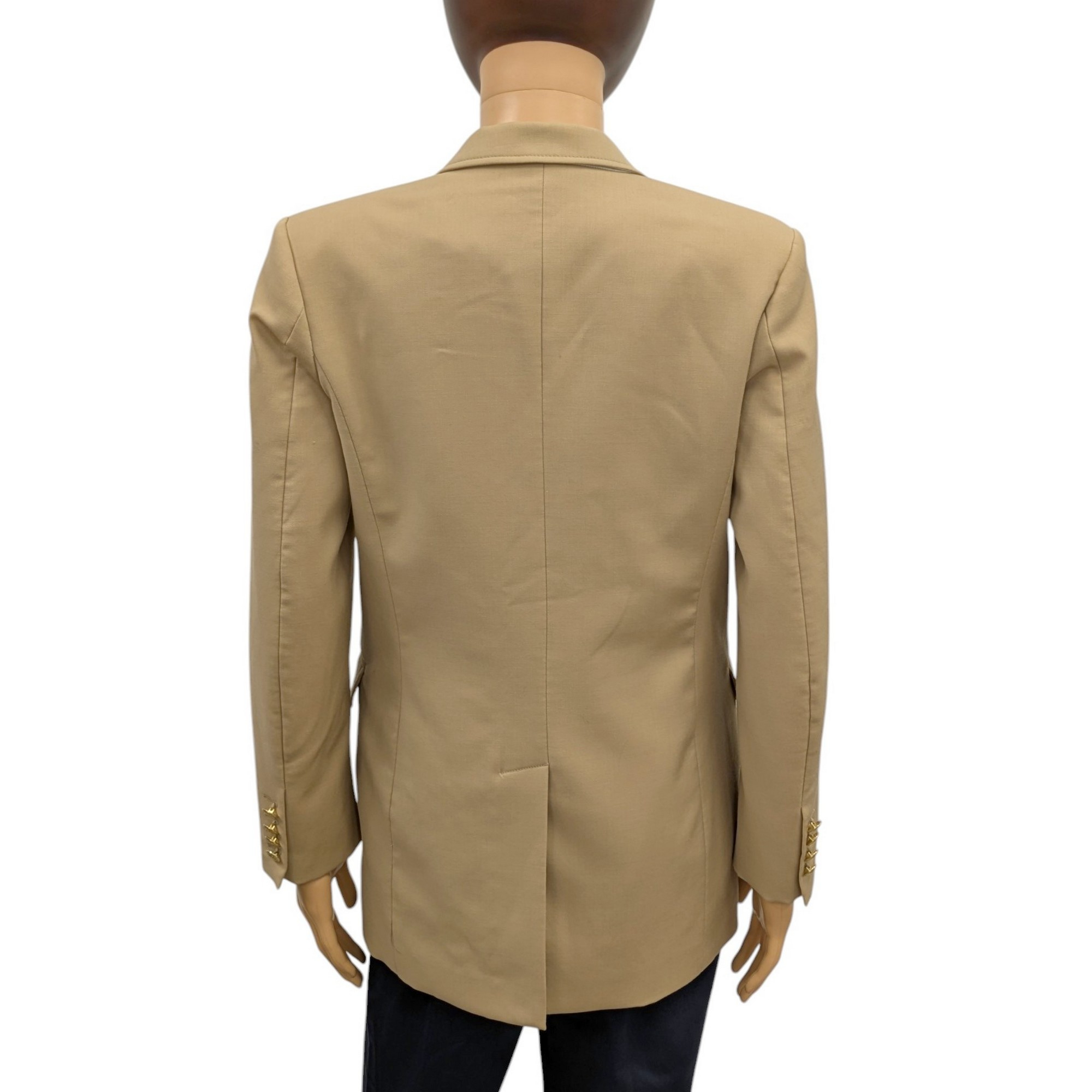 Veste tailleur Sandro T 34 Blazer en laine mélangée beige camel - Photo 3
