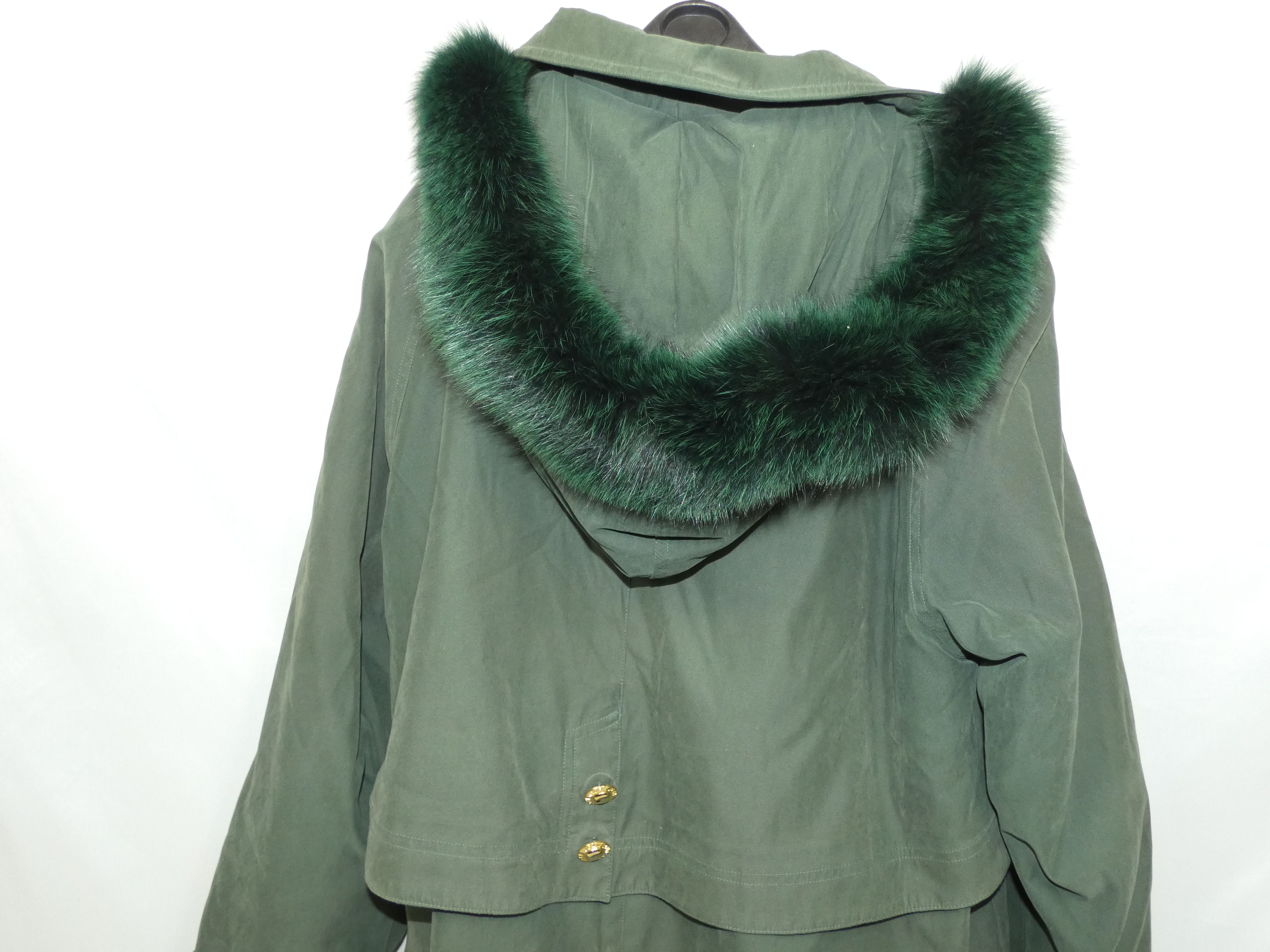 Manteau à capuche vert Jean-Louis SCHERRER Paris Taille S  - Vue 5 - 