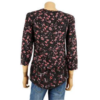 Blouse noire imprimée - femme - Comptoir des Cotonniers - taille 36 - Photo 2