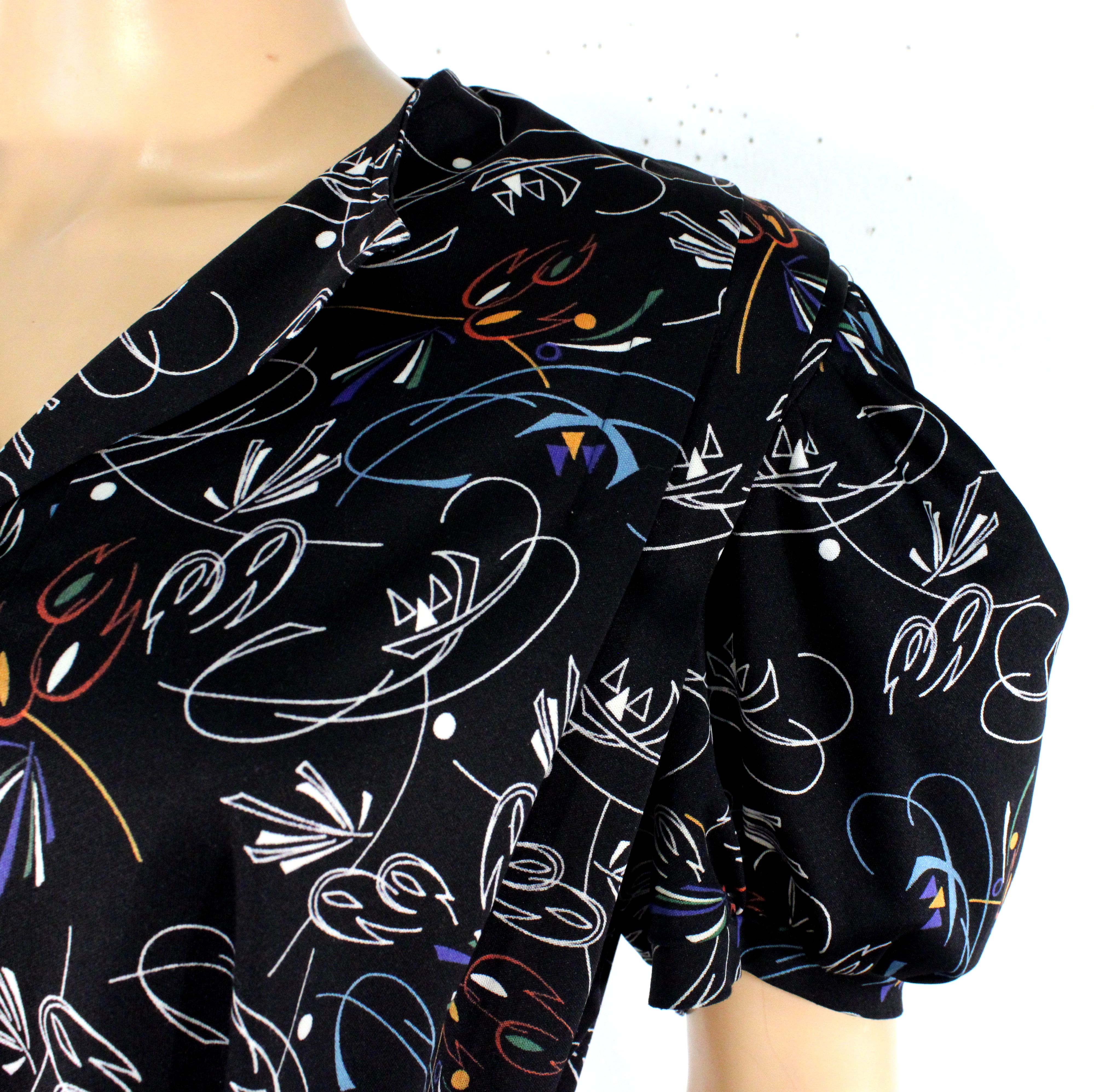 Robe Noire A Motifs Estimée Taille Unique - Photo 5