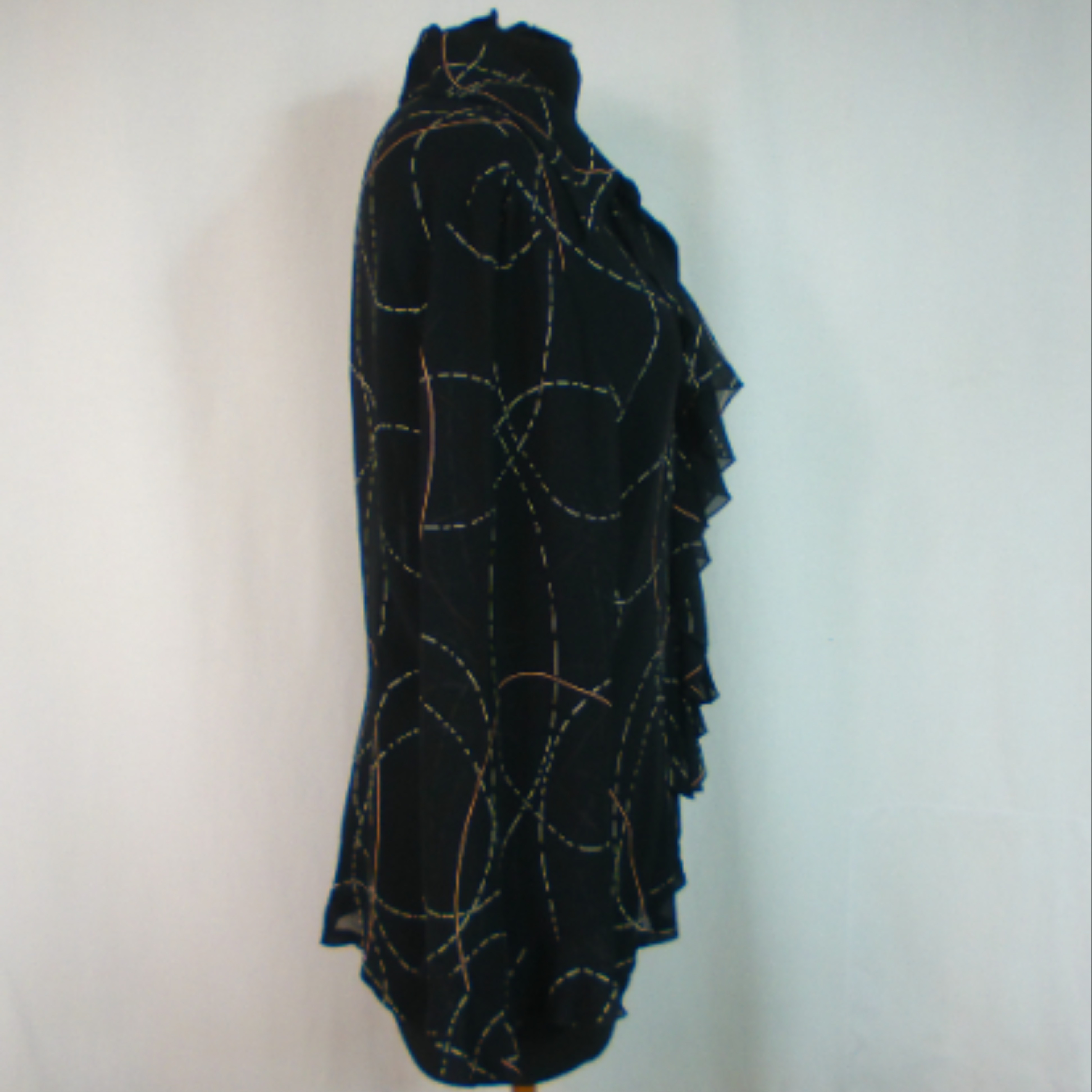 Chemisier BURTON, motifs blancs sur fond noir, taille 44 - Photo 1