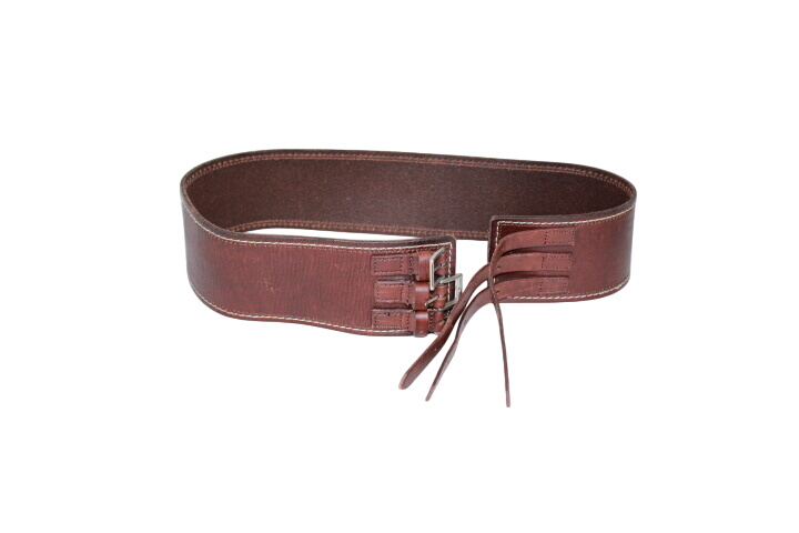Ceinture large en cuir marron- 104x8cm - Photo 0
