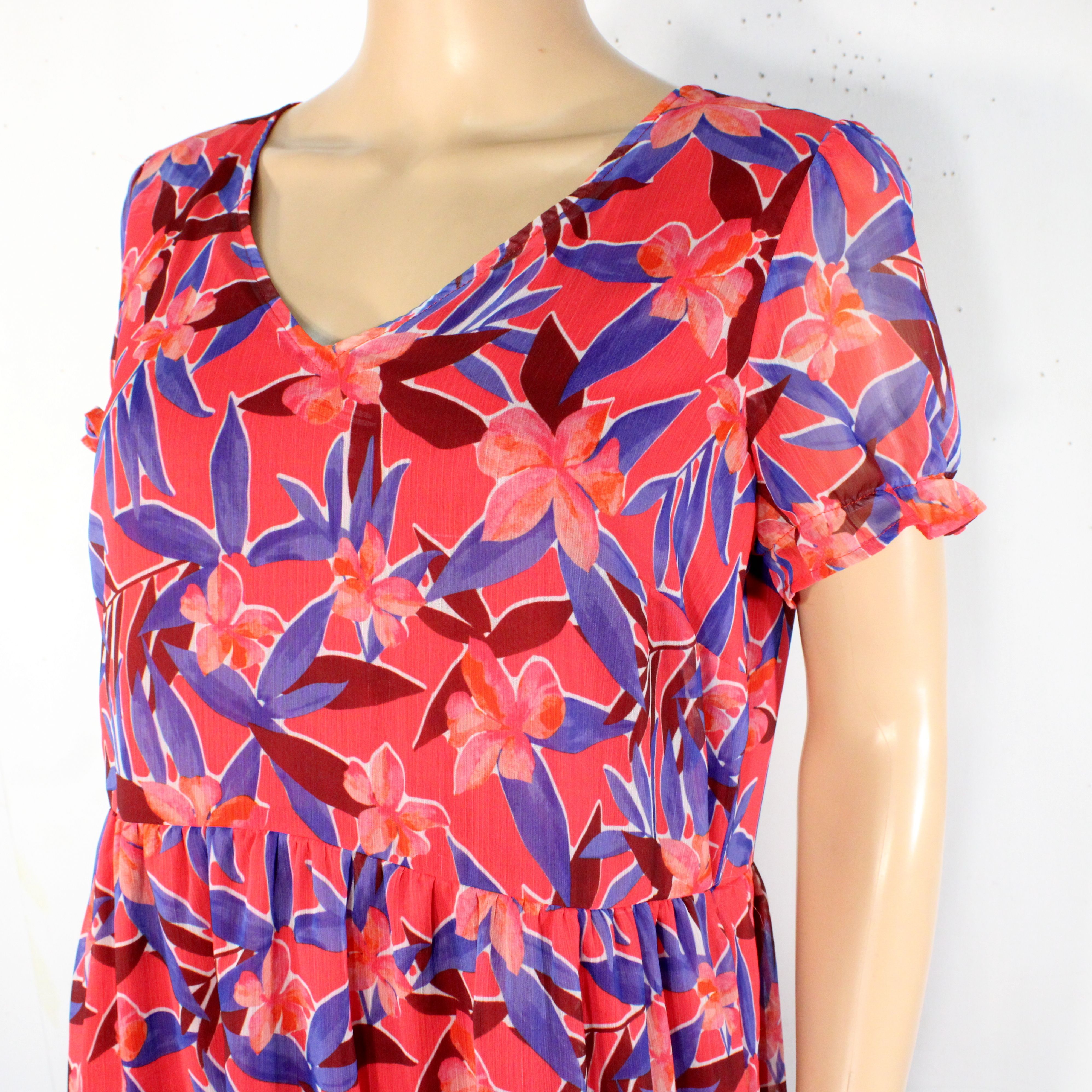 Robe Rose & Bordeaux Fleurie GRAIN DE MALICE Taille 40 - Photo 4