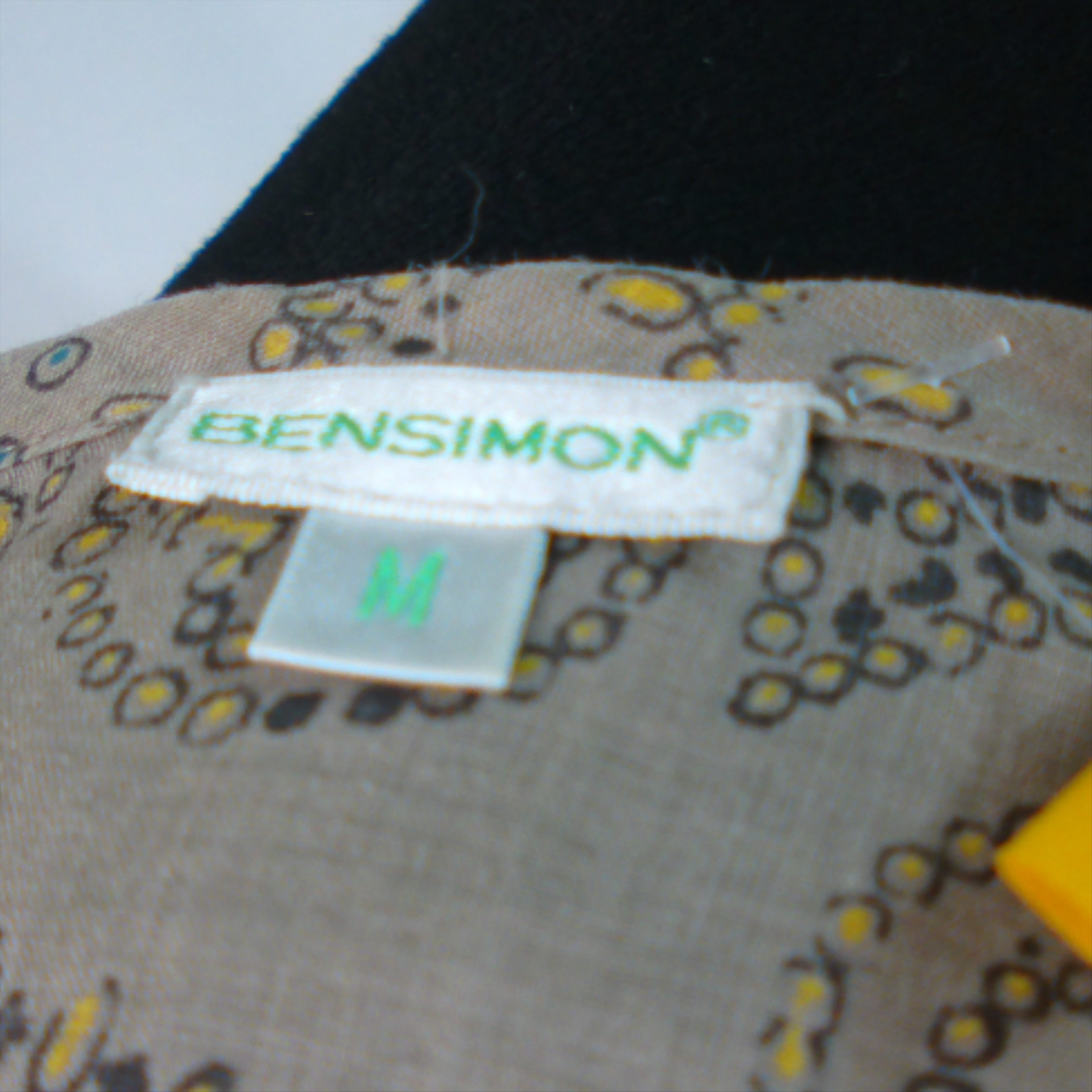 Tunique BENSIMON, marron avec motifs, 100% ramie, taille M  - Vue 5 - 