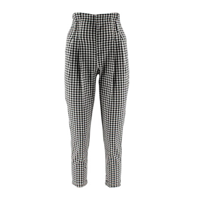 Pantalon noir et blanc à carreaux - Femme - BERSHKA - Taille 34 - Photo 0